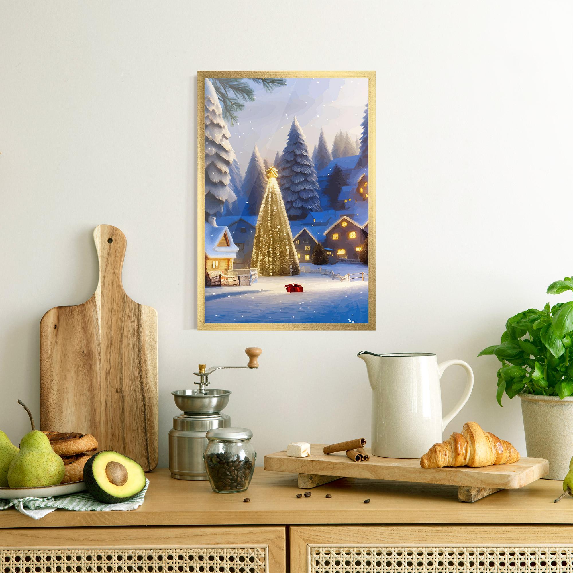 Plakat w Ramie Fairy Tale Christmas House mockup 8