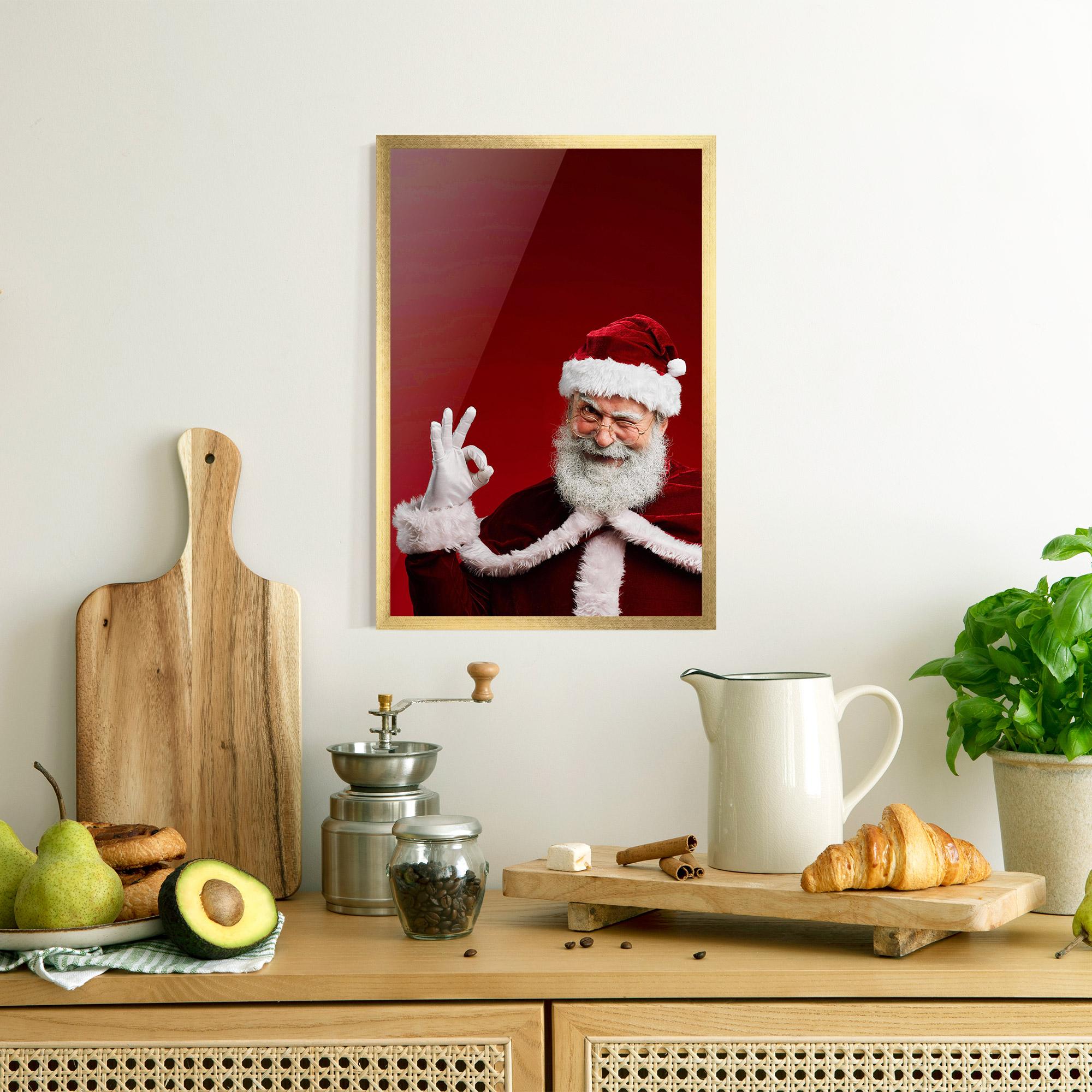 Plakat w Ramie Santa Approves mockup 8
