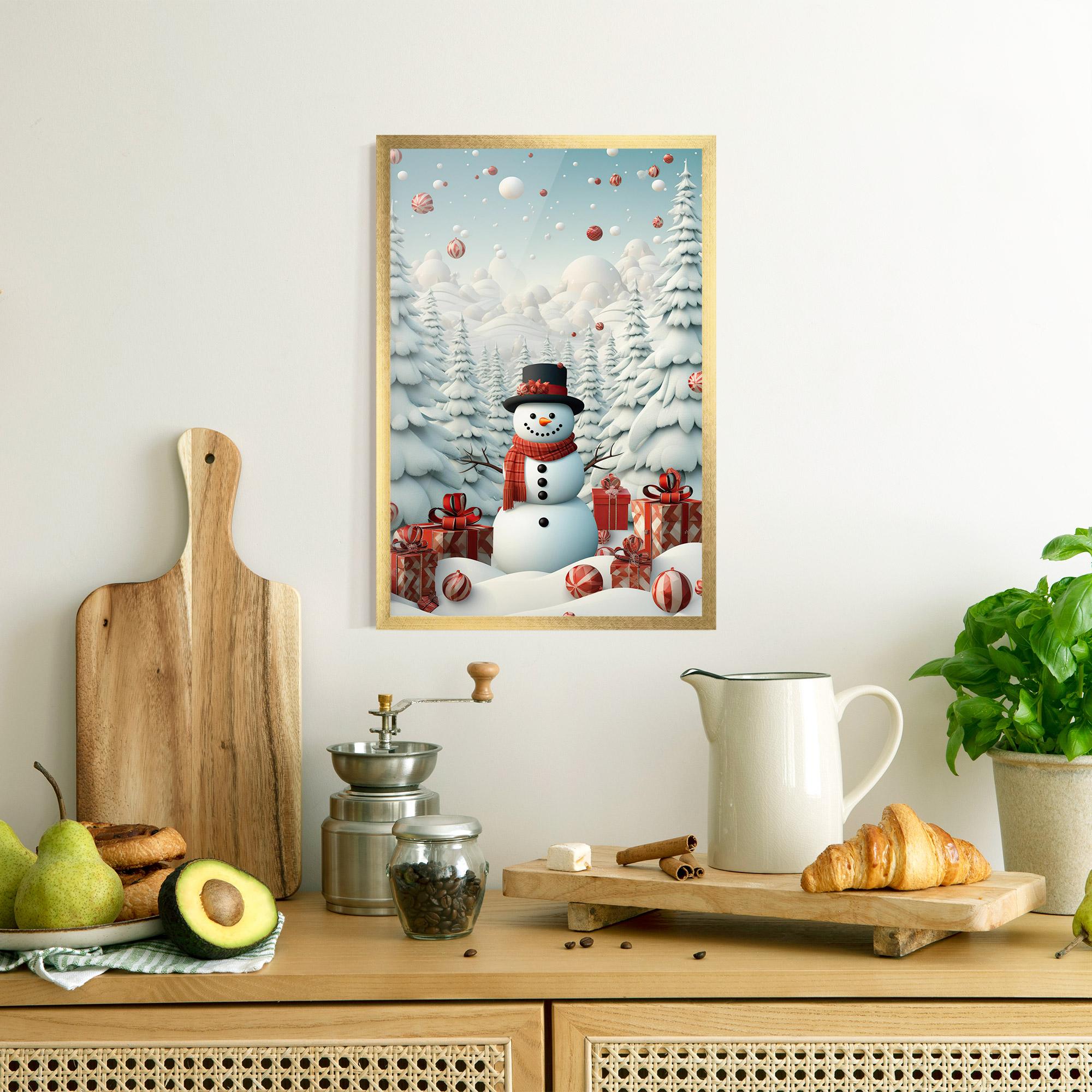 Plakat w Ramie Snowman mockup 8