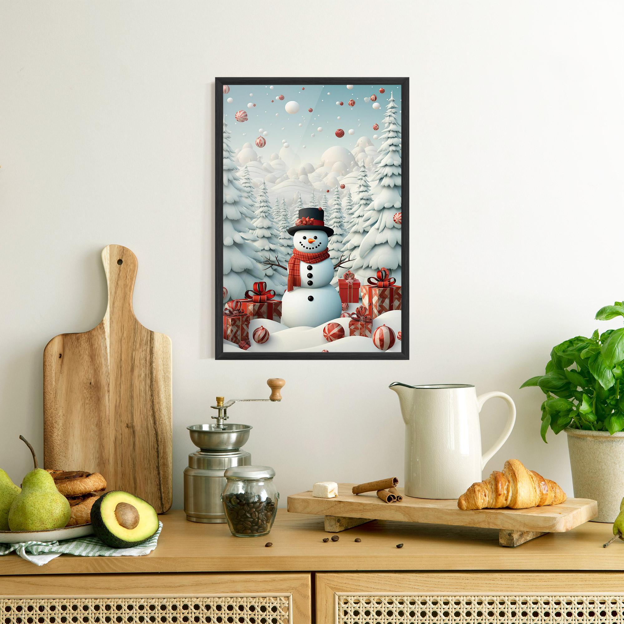 Plakat w Ramie Snowman mockup 8