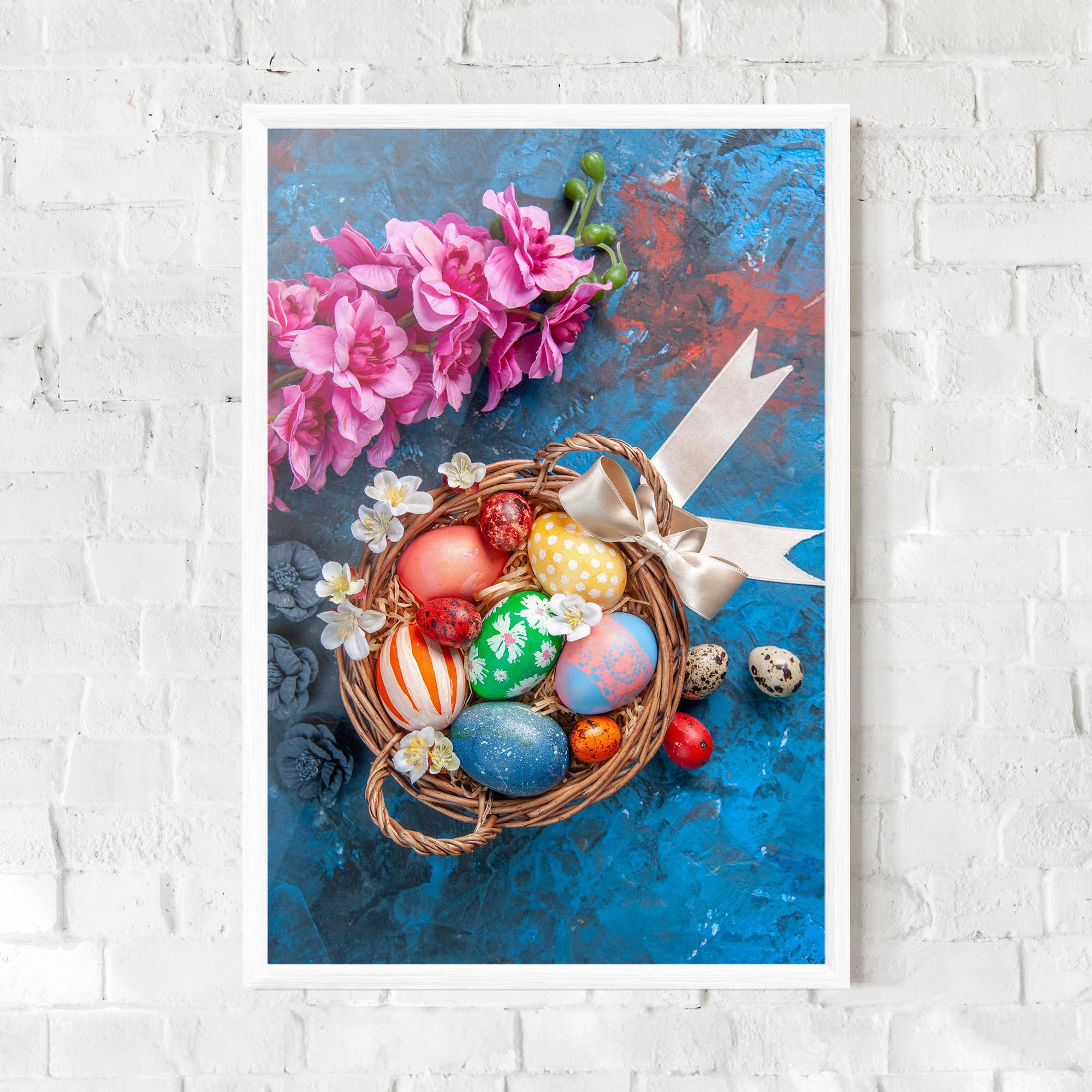 Plakat w Ramie Colored Easter Eggs mockup 0