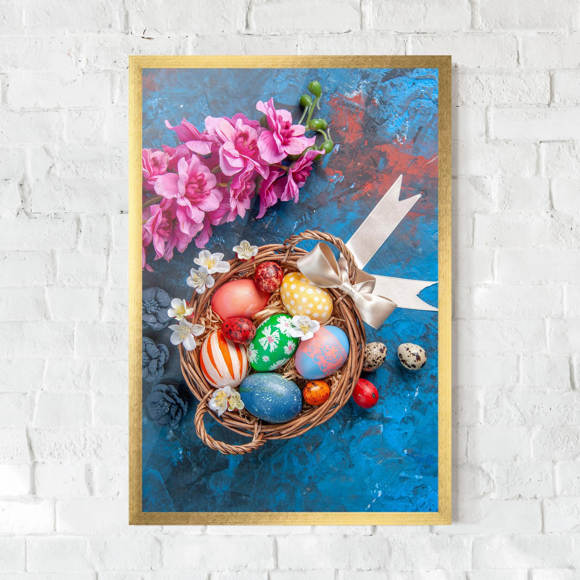 Plakat w Ramie Colored Easter Eggs mockup 0