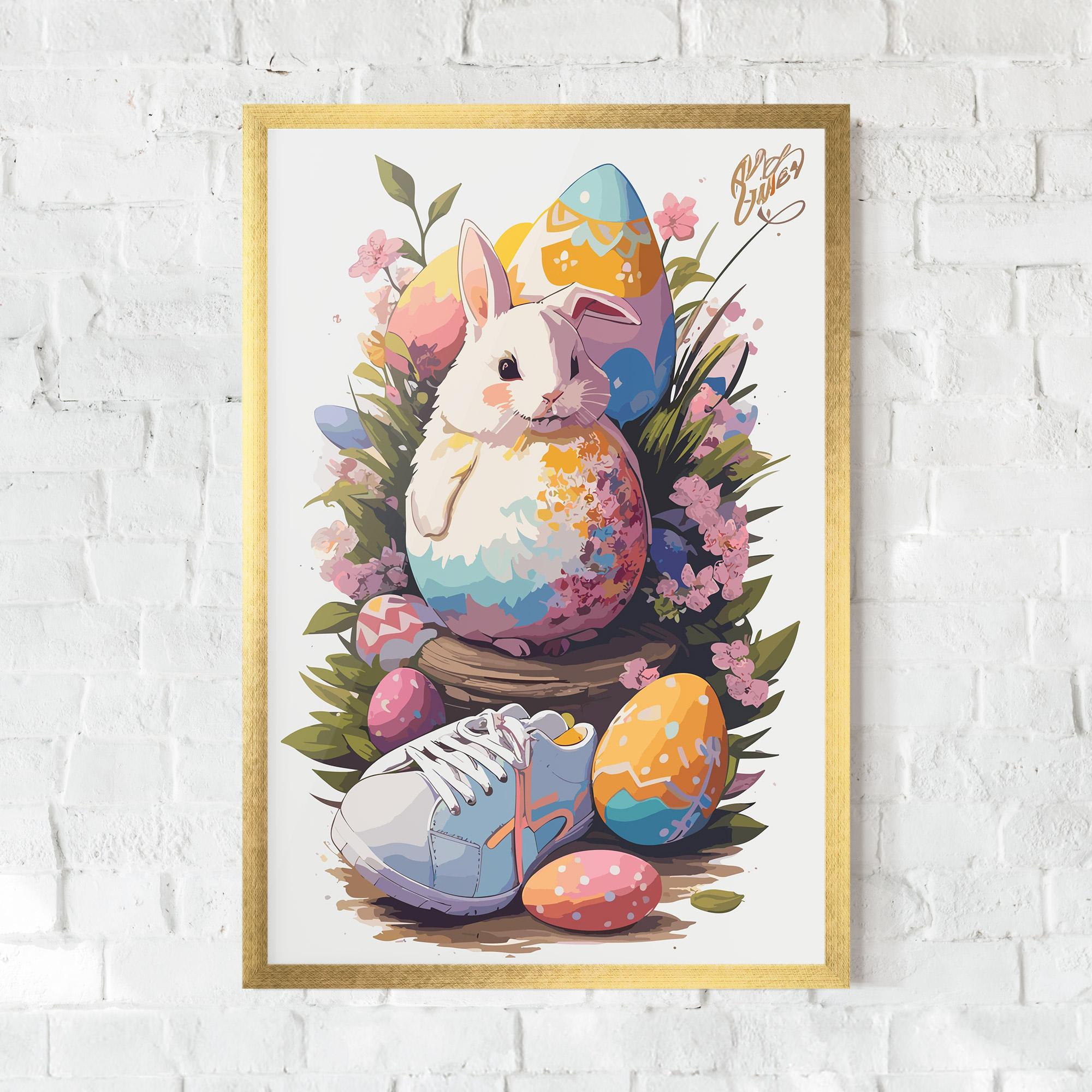Plakat w Ramie Fatt Cute Bunny mockup 0