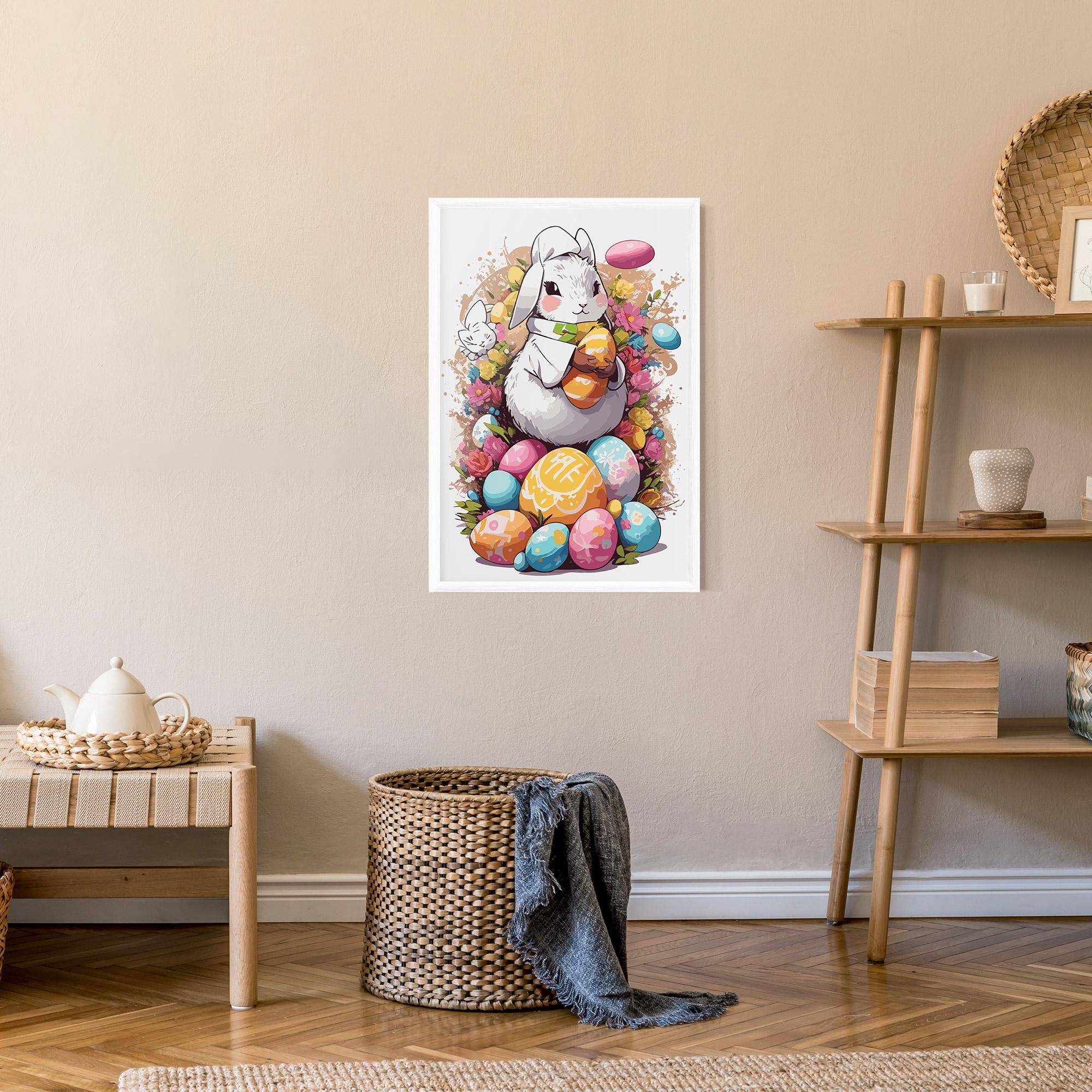 Plakat w Ramie White Easter Bunny mockup 9