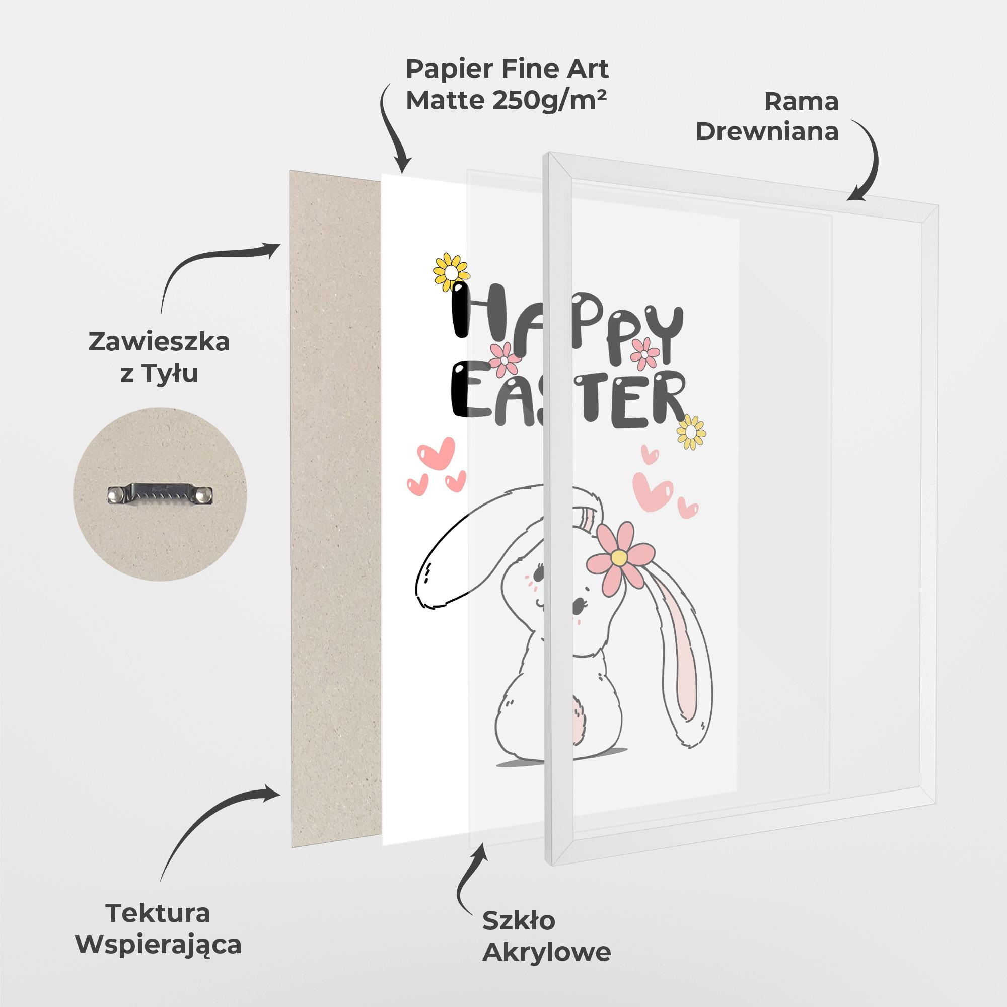 Plakat w Ramie Cute Spring Bunny mockup 1