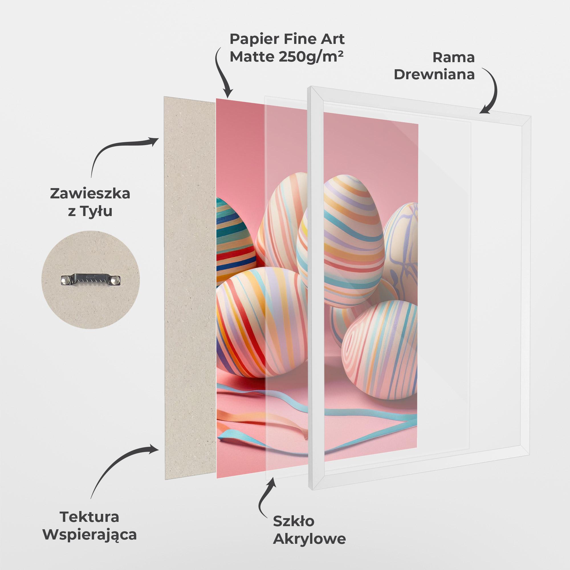 Plakat w Ramie Easter Eggs Ribbons mockup 1
