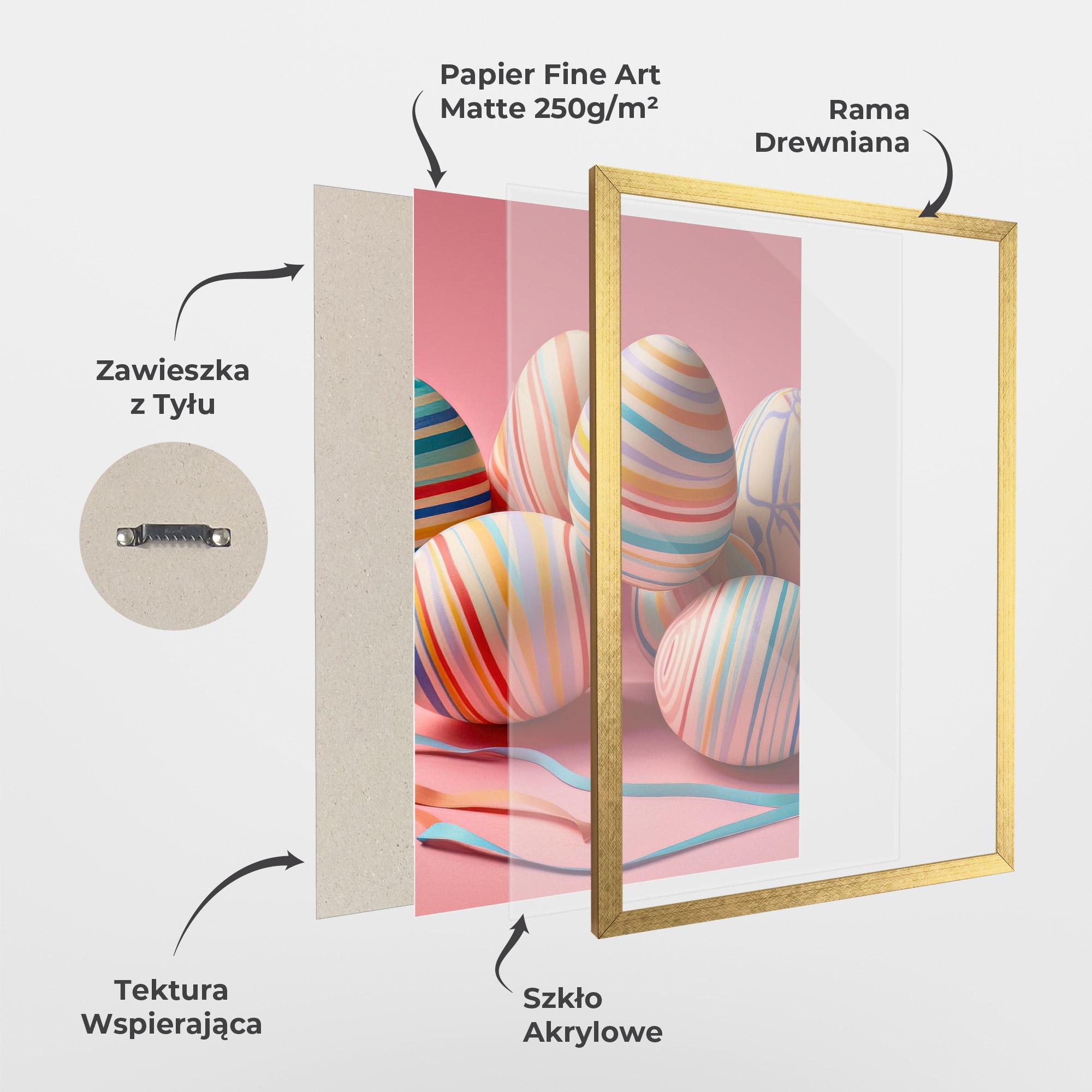 Plakat w Ramie Easter Eggs Ribbons mockup 1