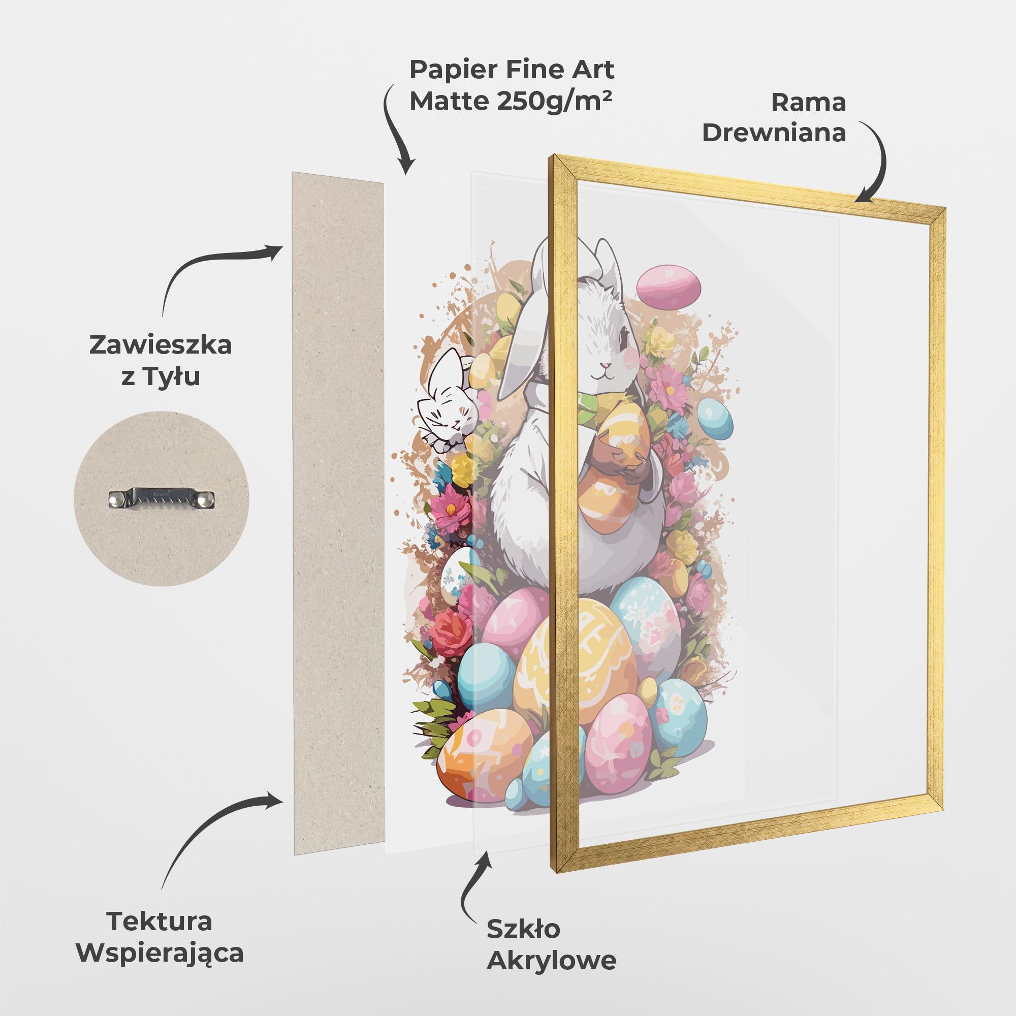 Plakat w Ramie White Easter Bunny mockup 1