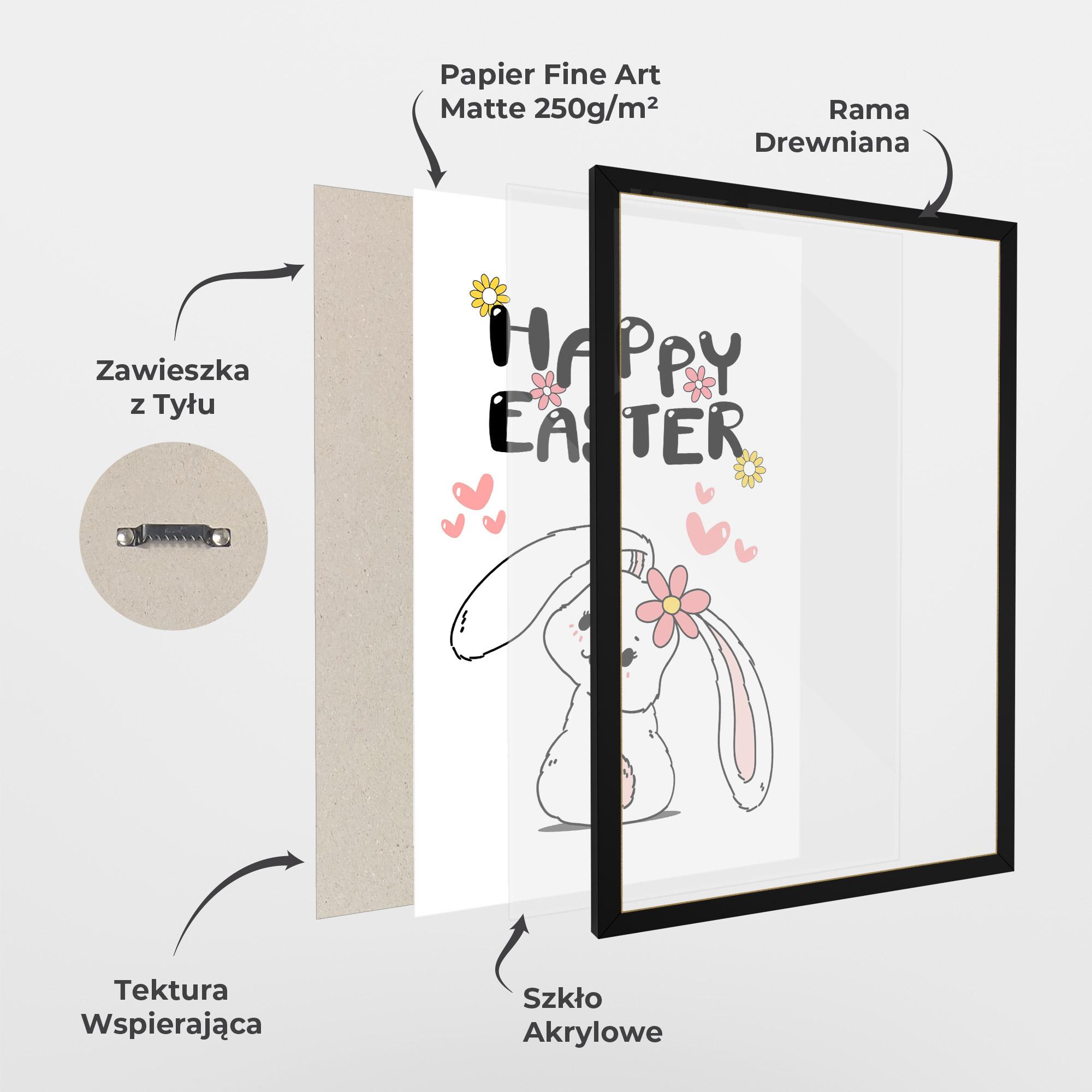 Plakat w Ramie Cute Spring Bunny mockup 1