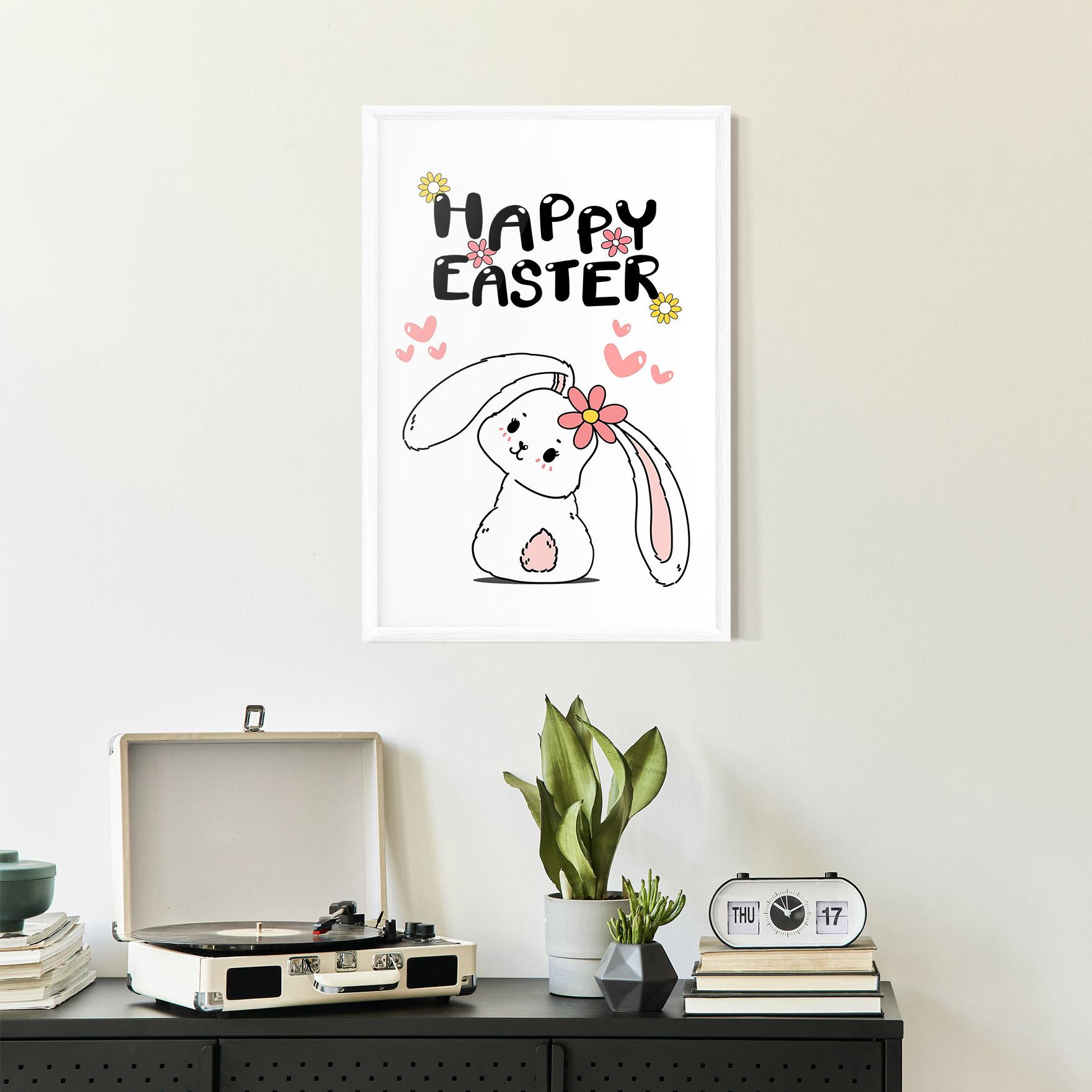 Plakat w Ramie Cute Spring Bunny mockup 2
