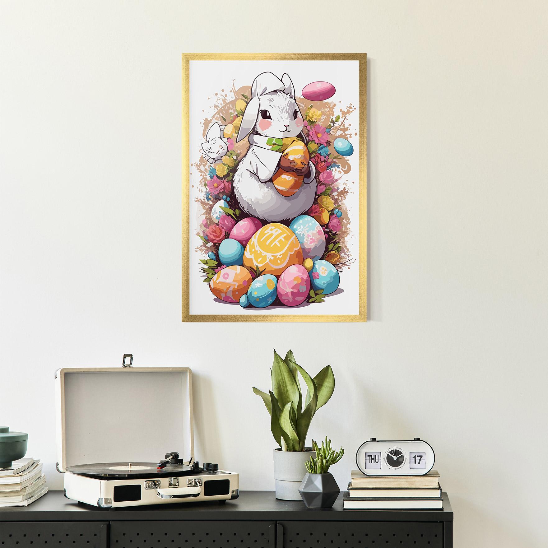 Plakat w Ramie White Easter Bunny mockup 2