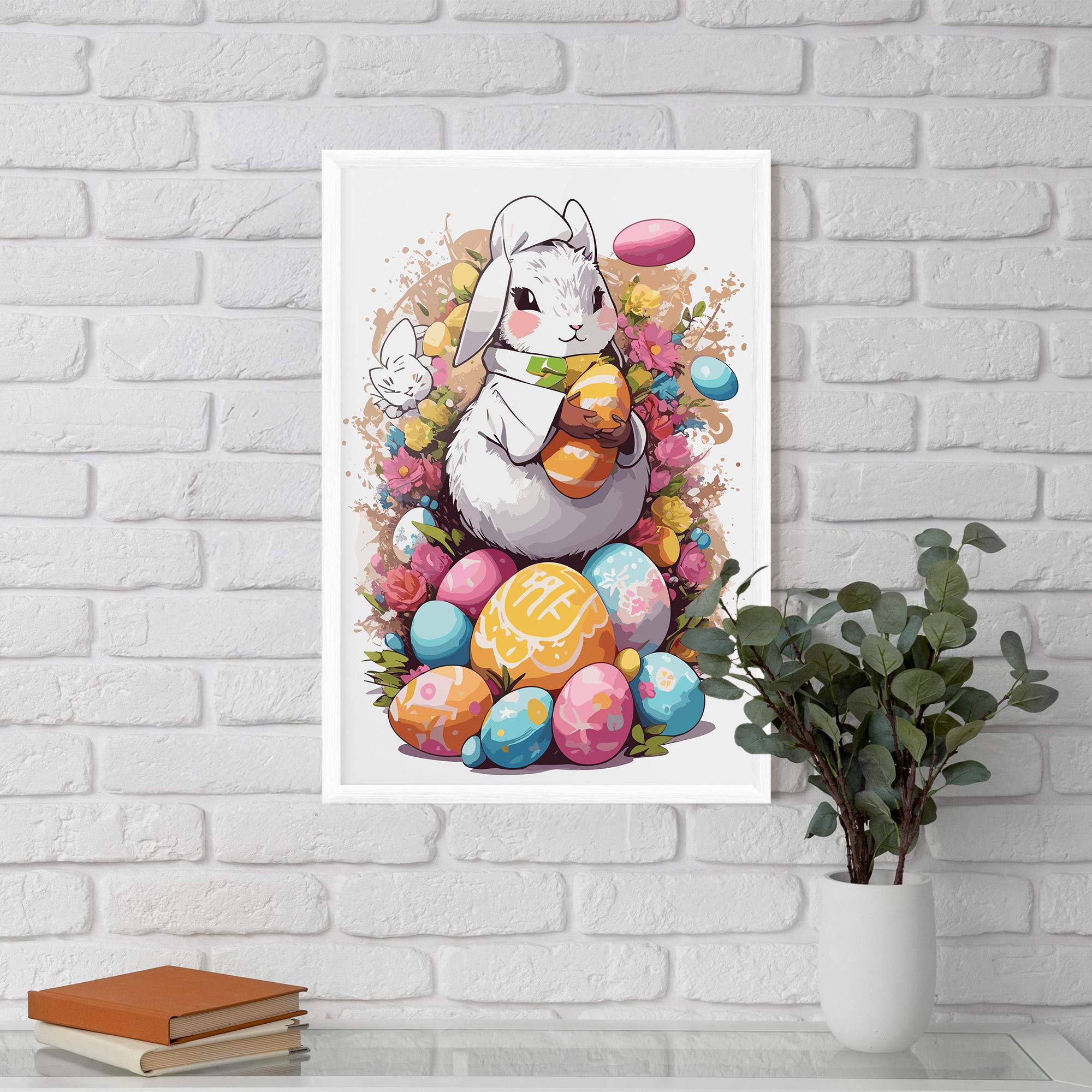 Plakat w Ramie White Easter Bunny mockup 5