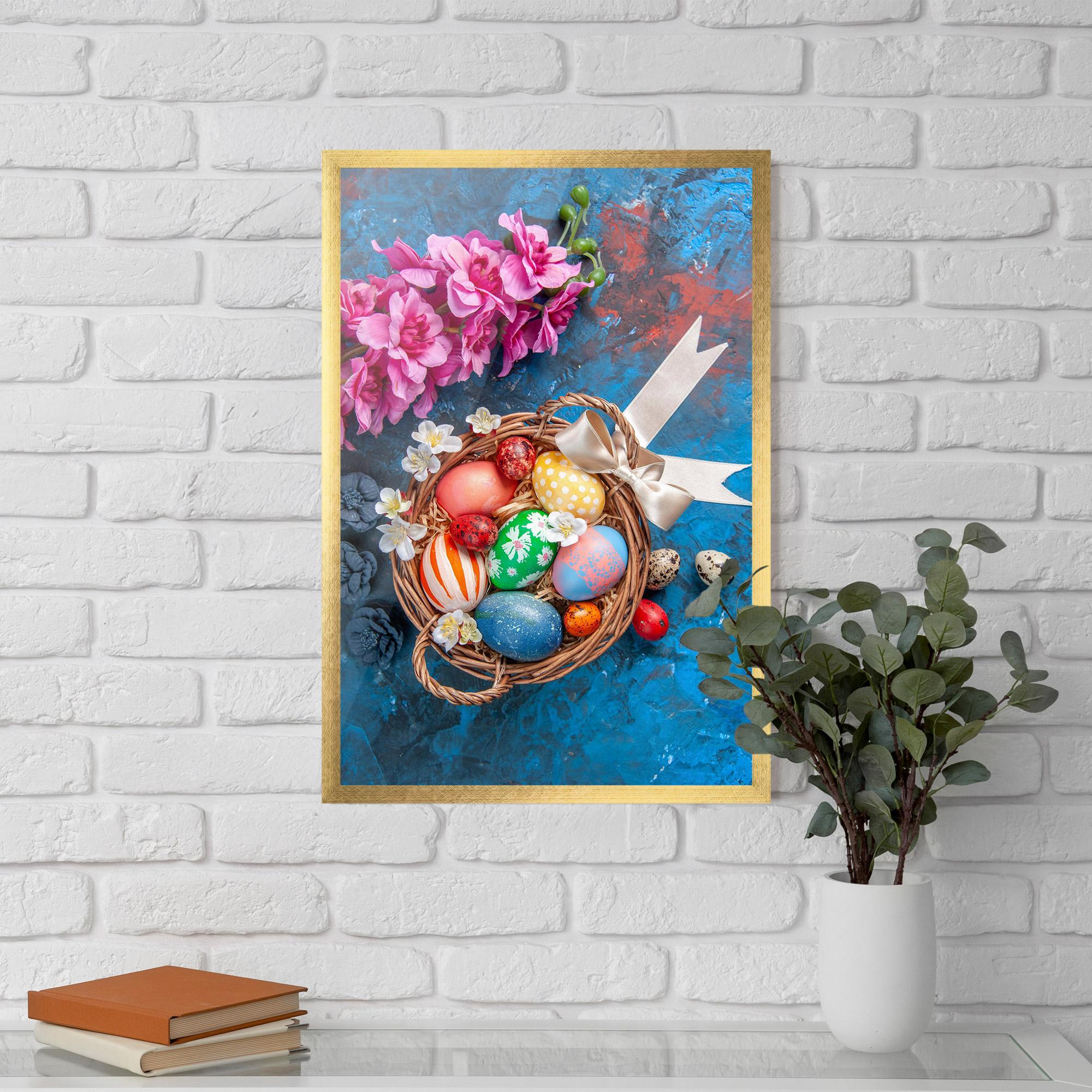 Plakat w Ramie Colored Easter Eggs mockup 5