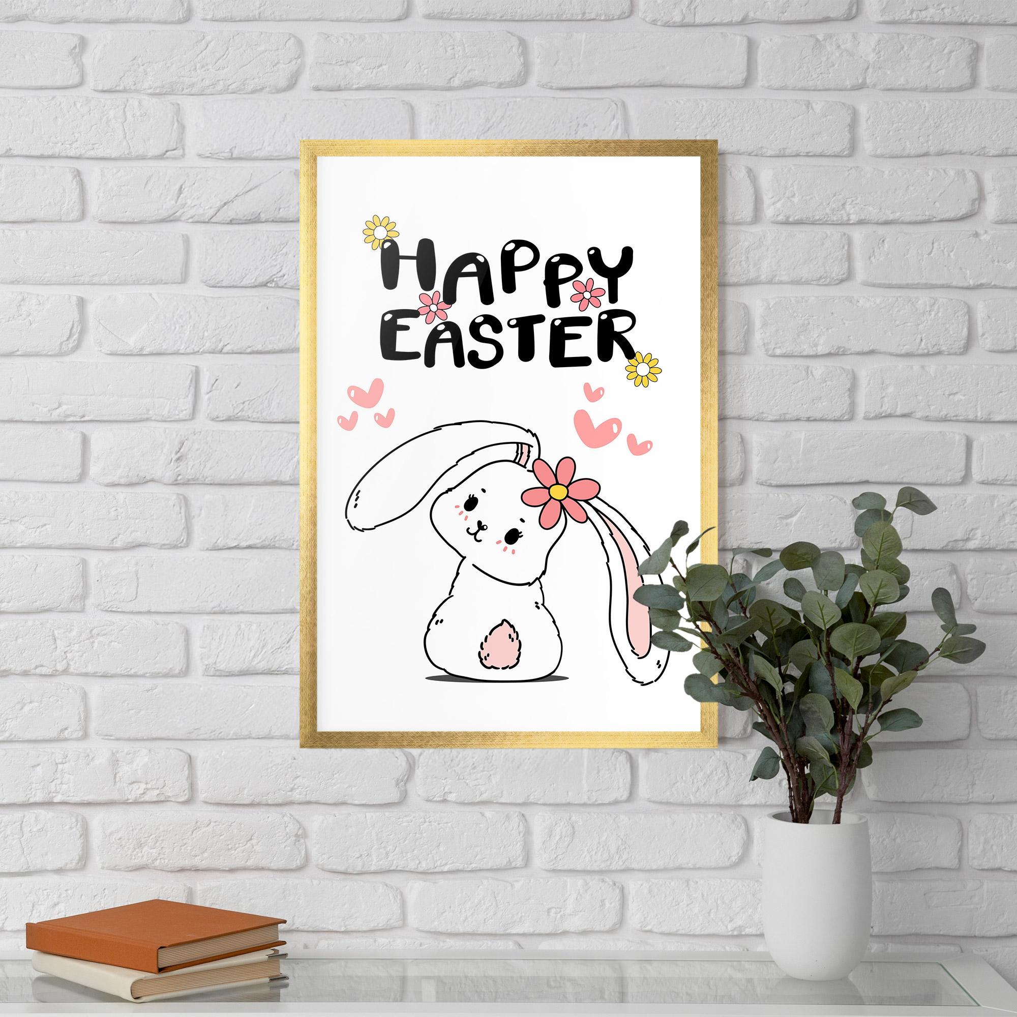 Plakat w Ramie Cute Spring Bunny mockup 5