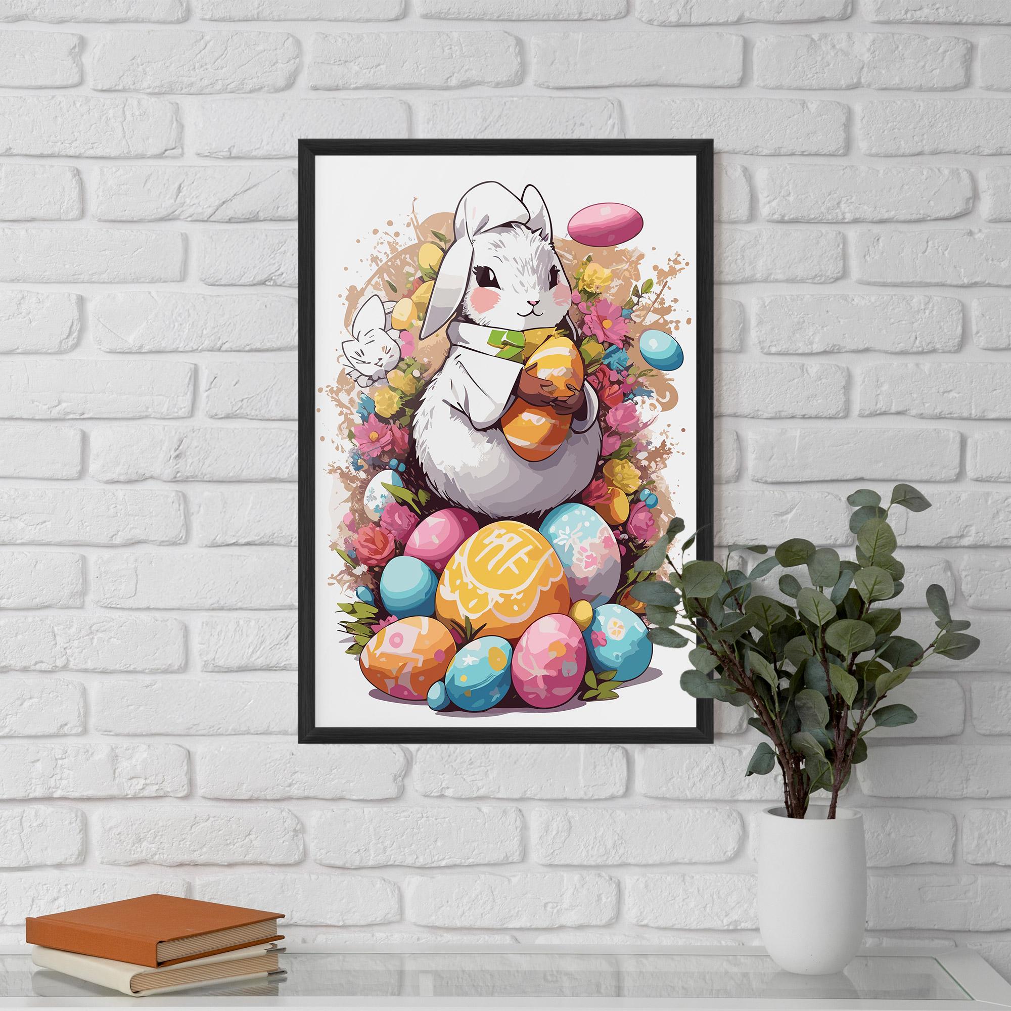 Plakat w Ramie White Easter Bunny mockup 5
