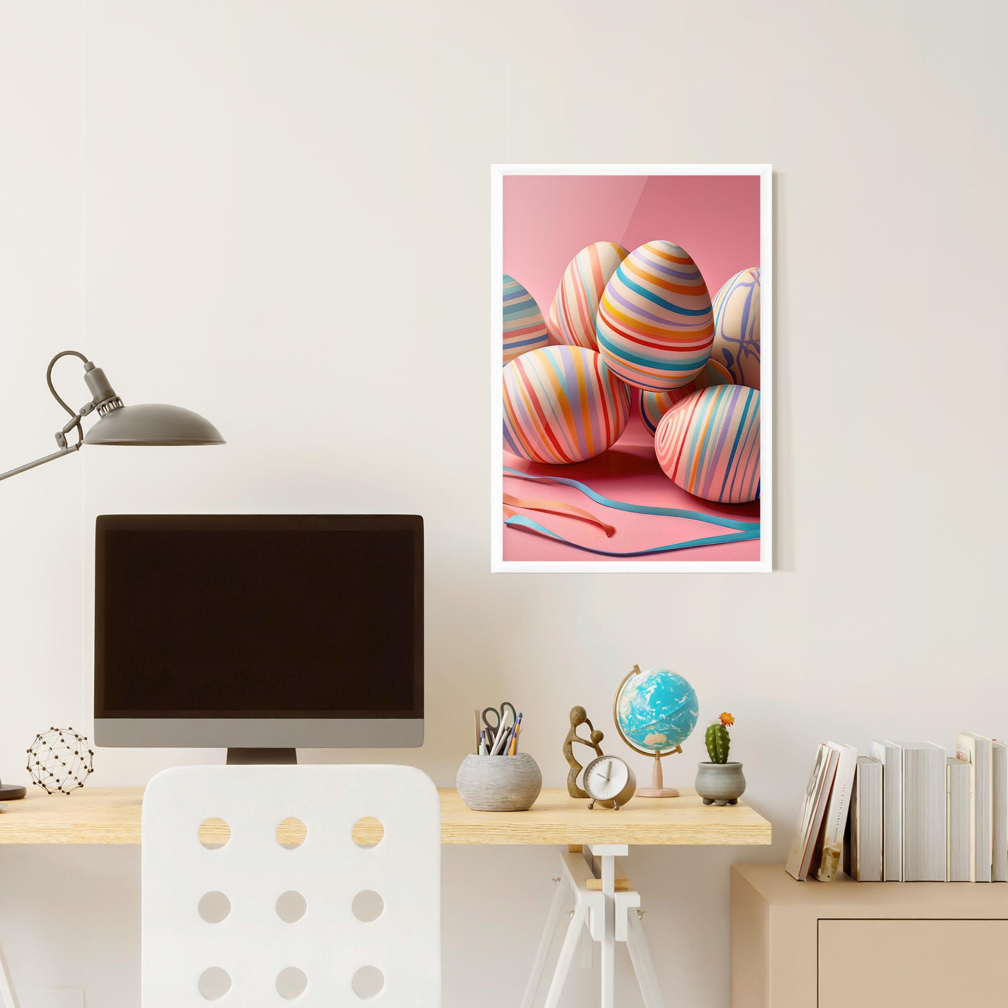 Plakat w Ramie Easter Eggs Ribbons mockup 6