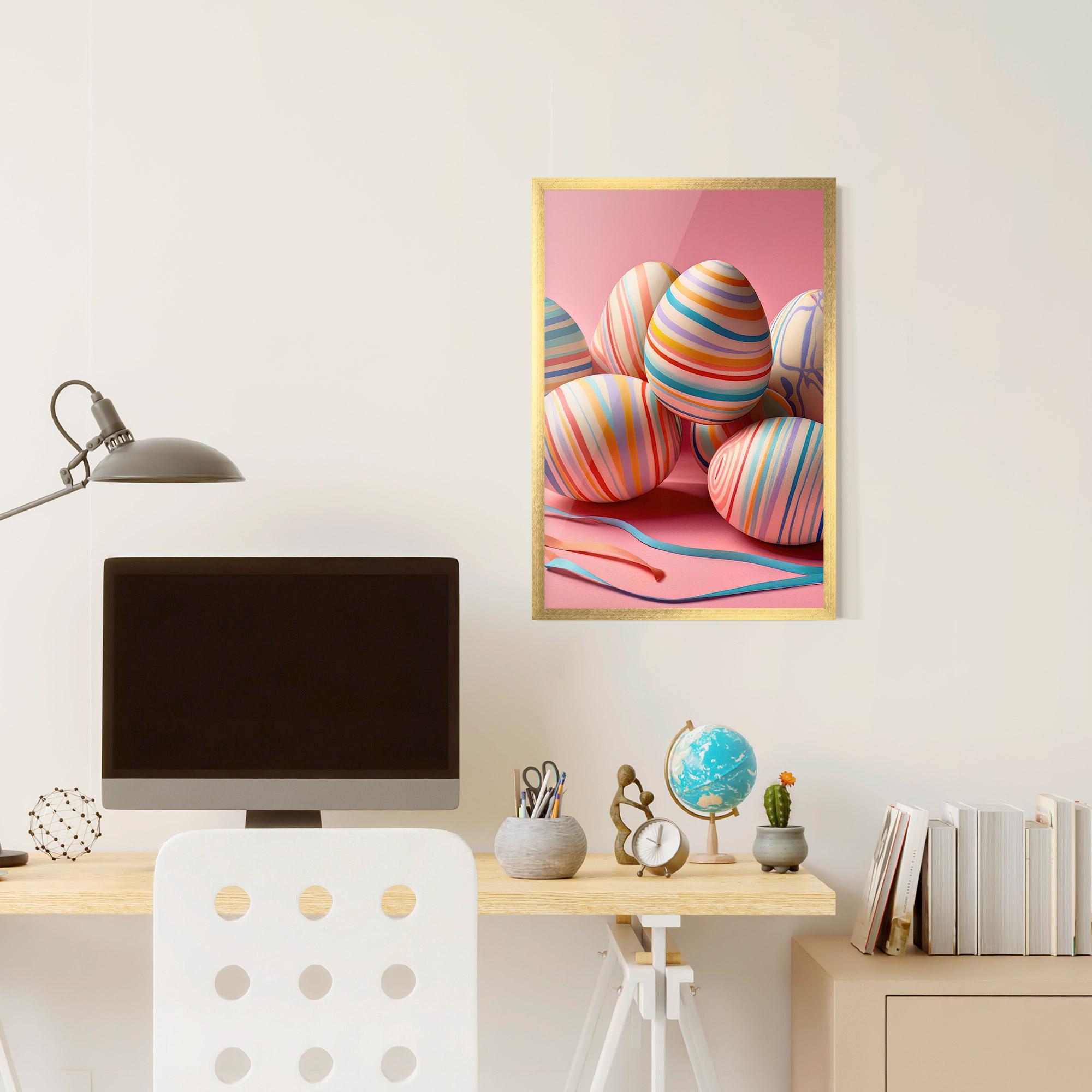 Plakat w Ramie Easter Eggs Ribbons mockup 6