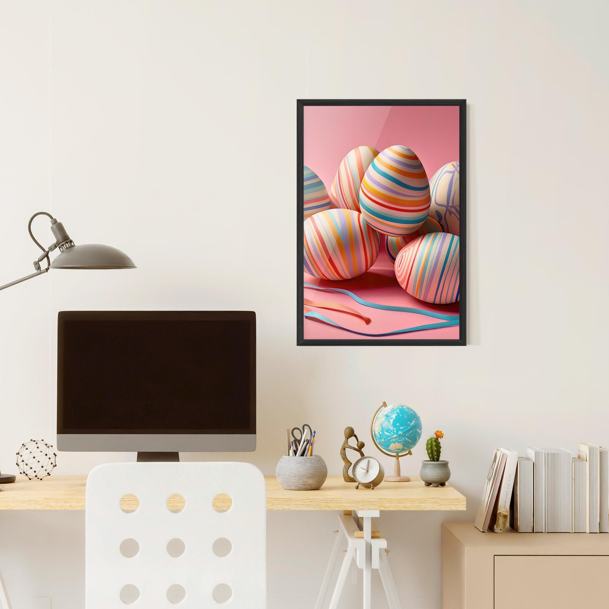Plakat w Ramie Easter Eggs Ribbons mockup 6
