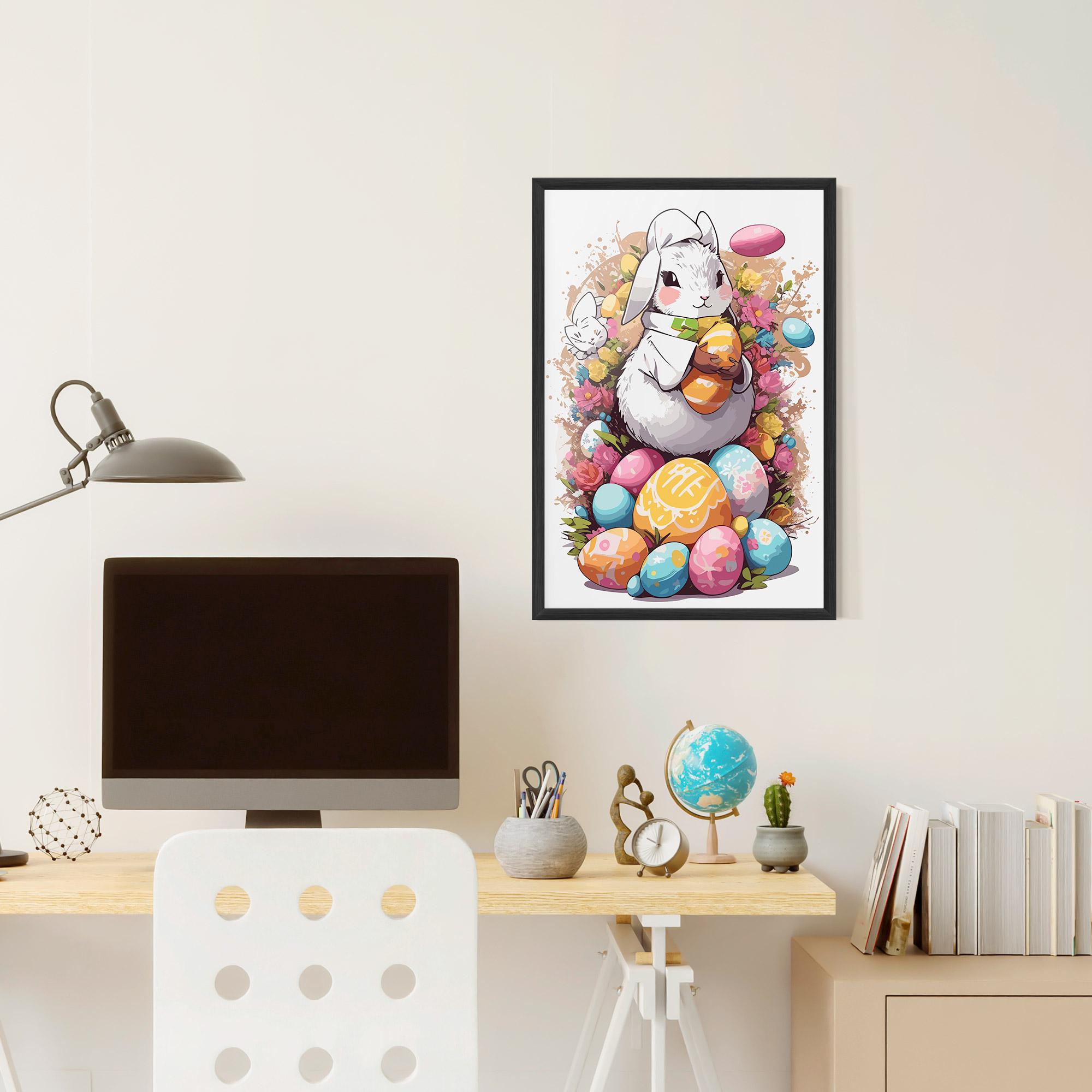Plakat w Ramie White Easter Bunny mockup 6