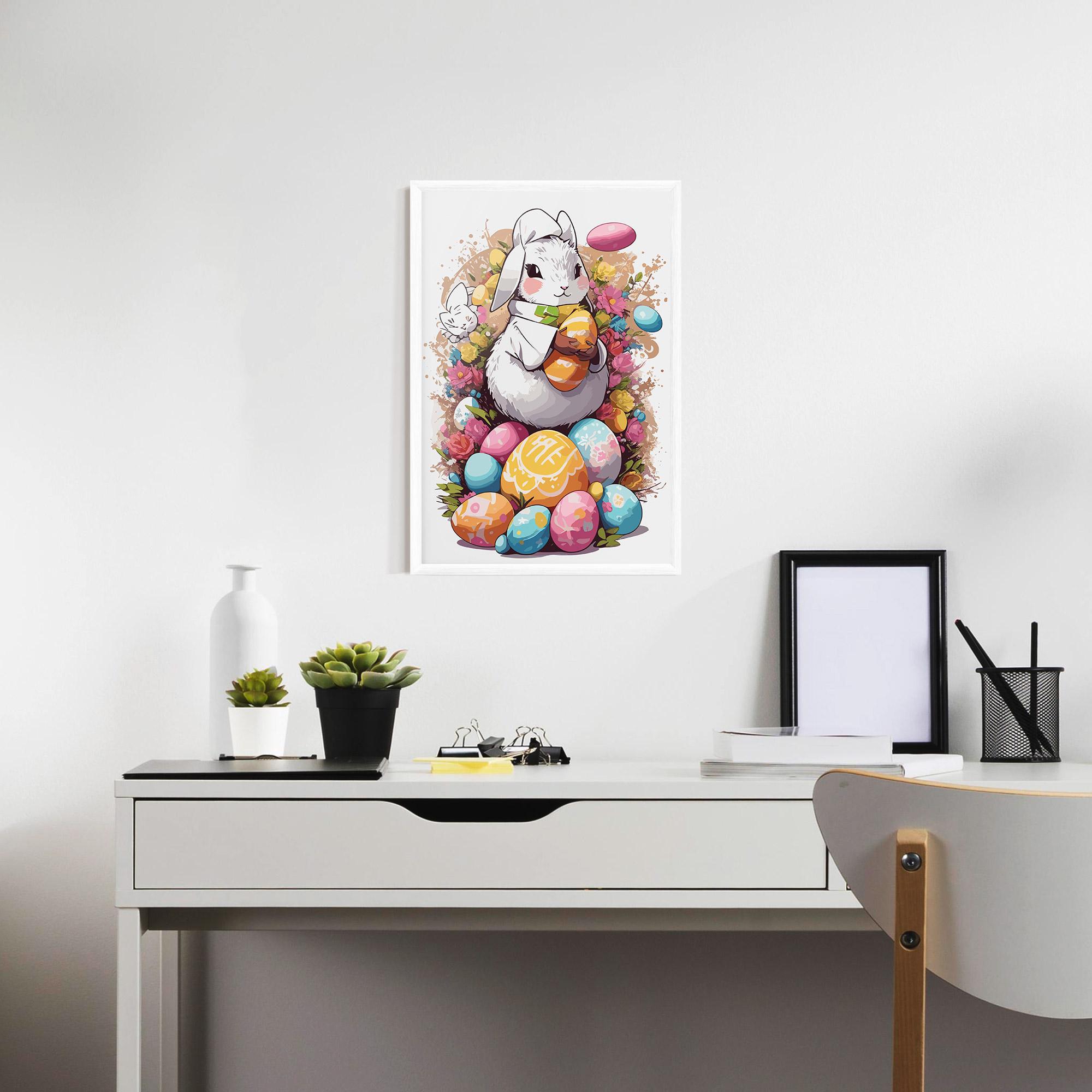 Plakat w Ramie White Easter Bunny mockup 7