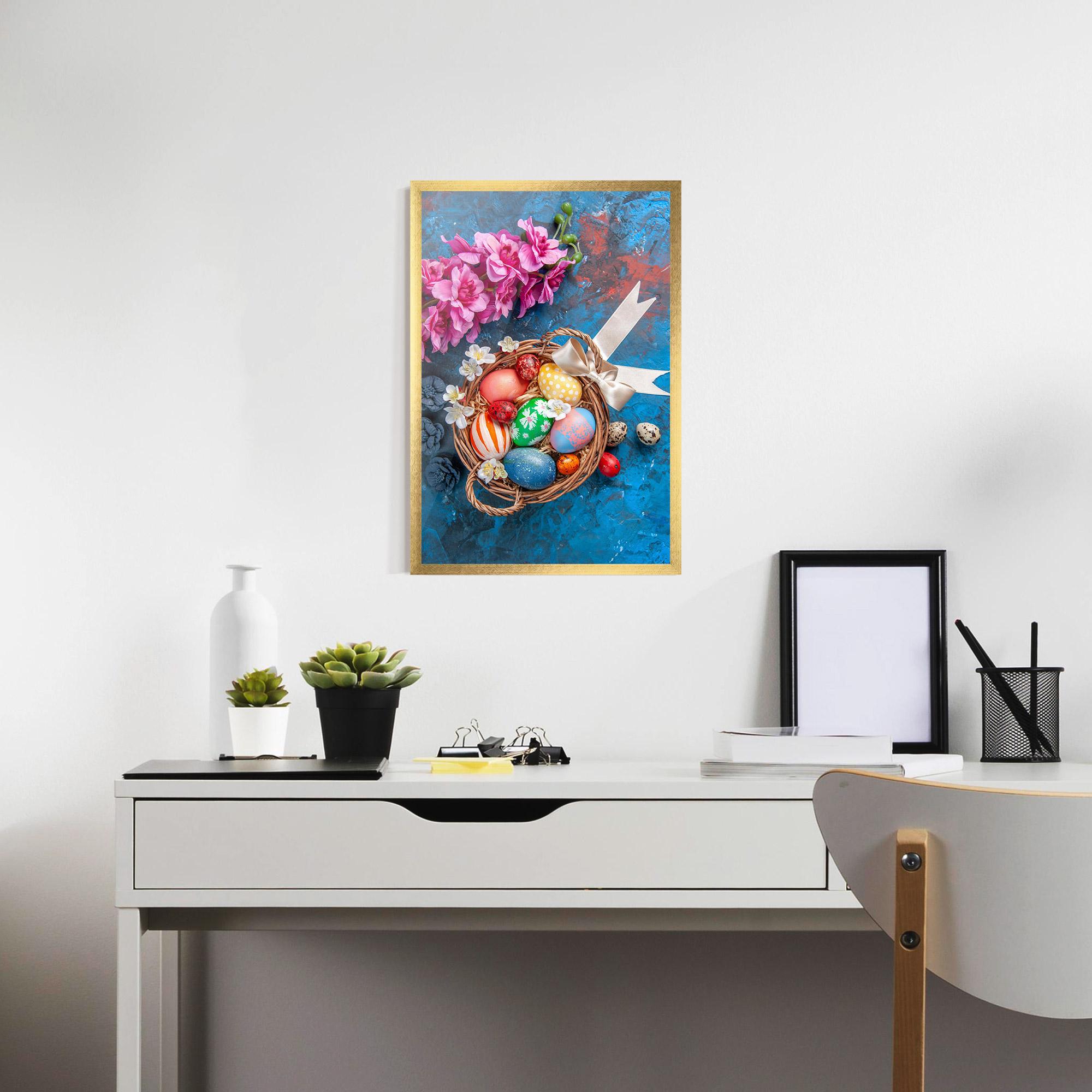 Plakat w Ramie Colored Easter Eggs mockup 7