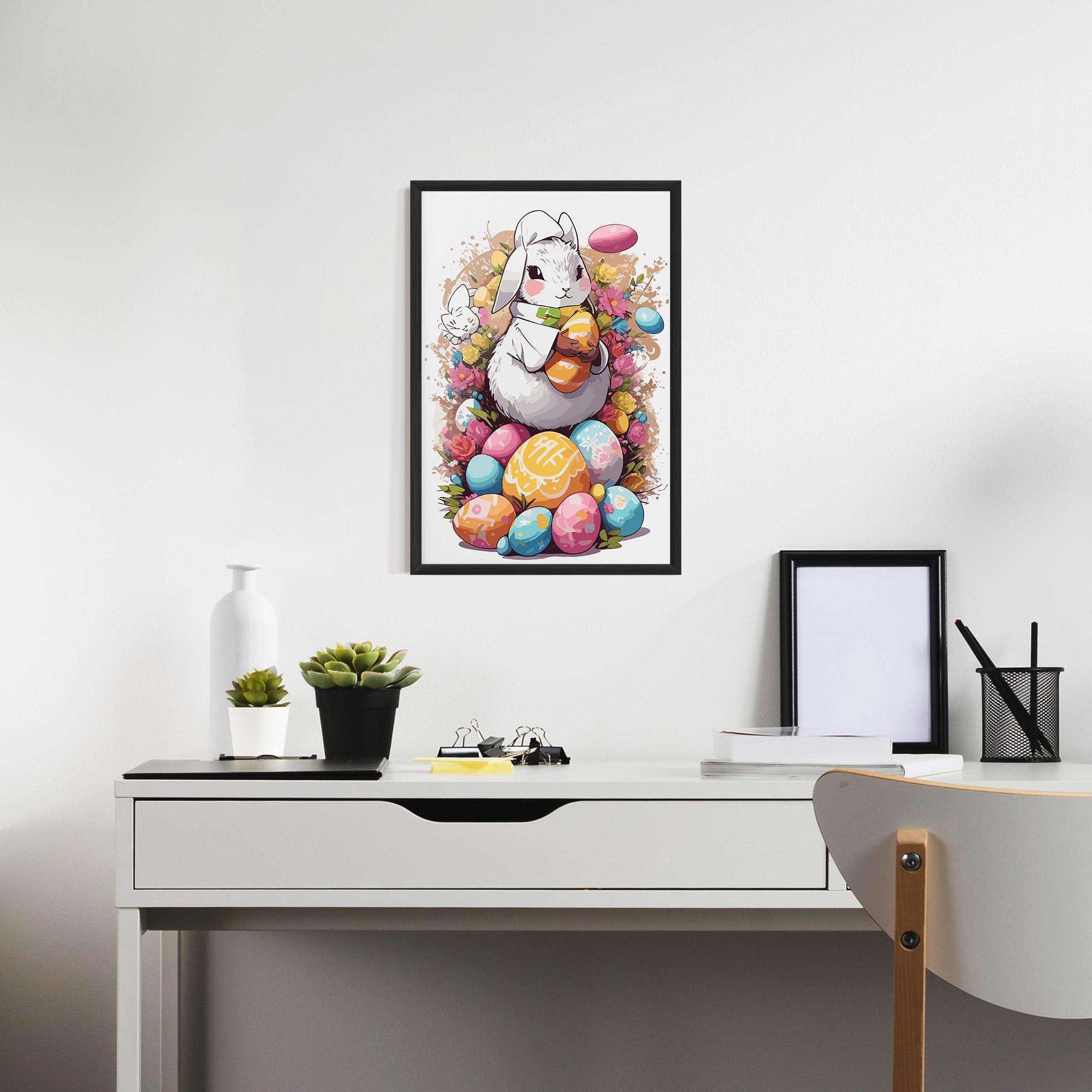 Plakat w Ramie White Easter Bunny mockup 7