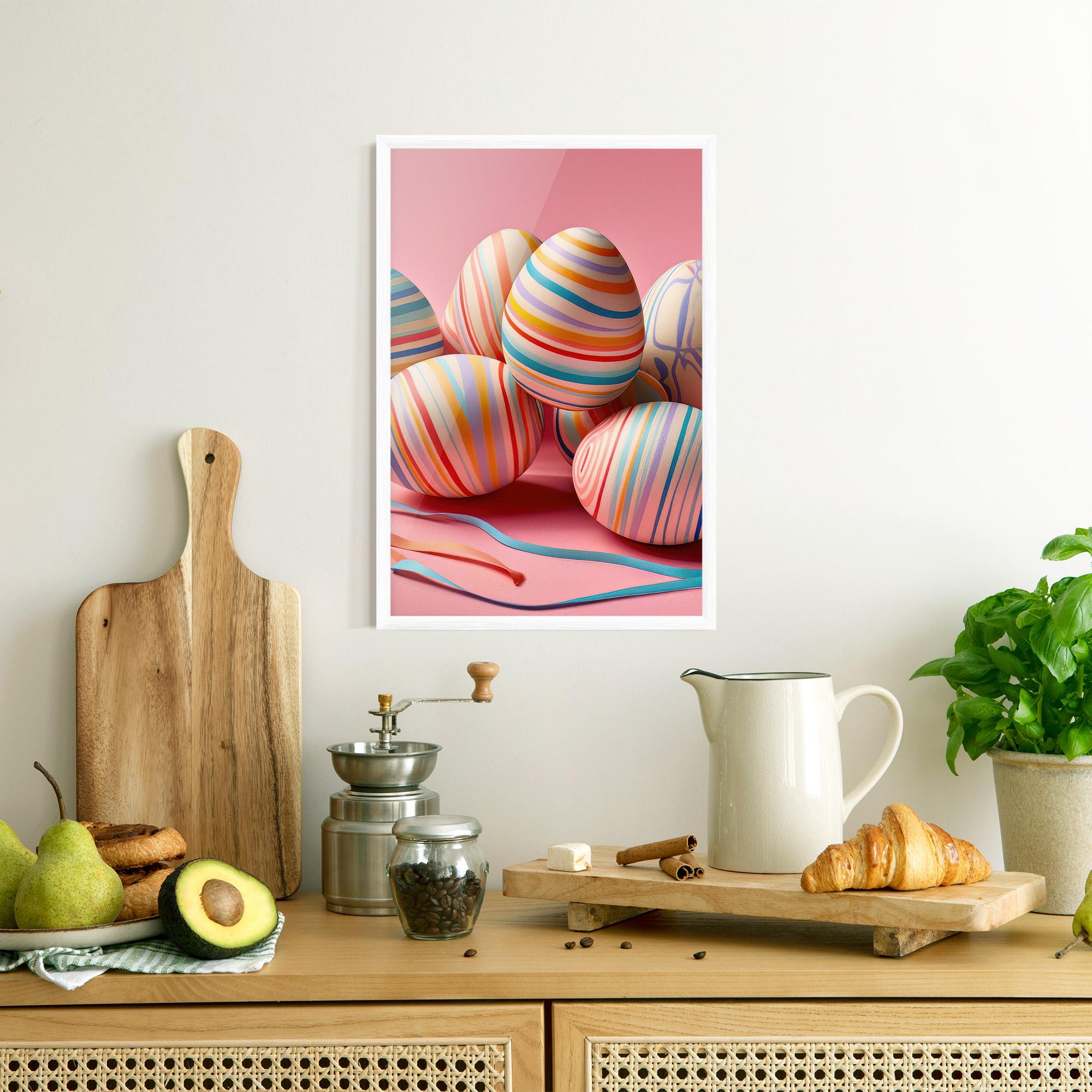 Plakat w Ramie Easter Eggs Ribbons mockup 8