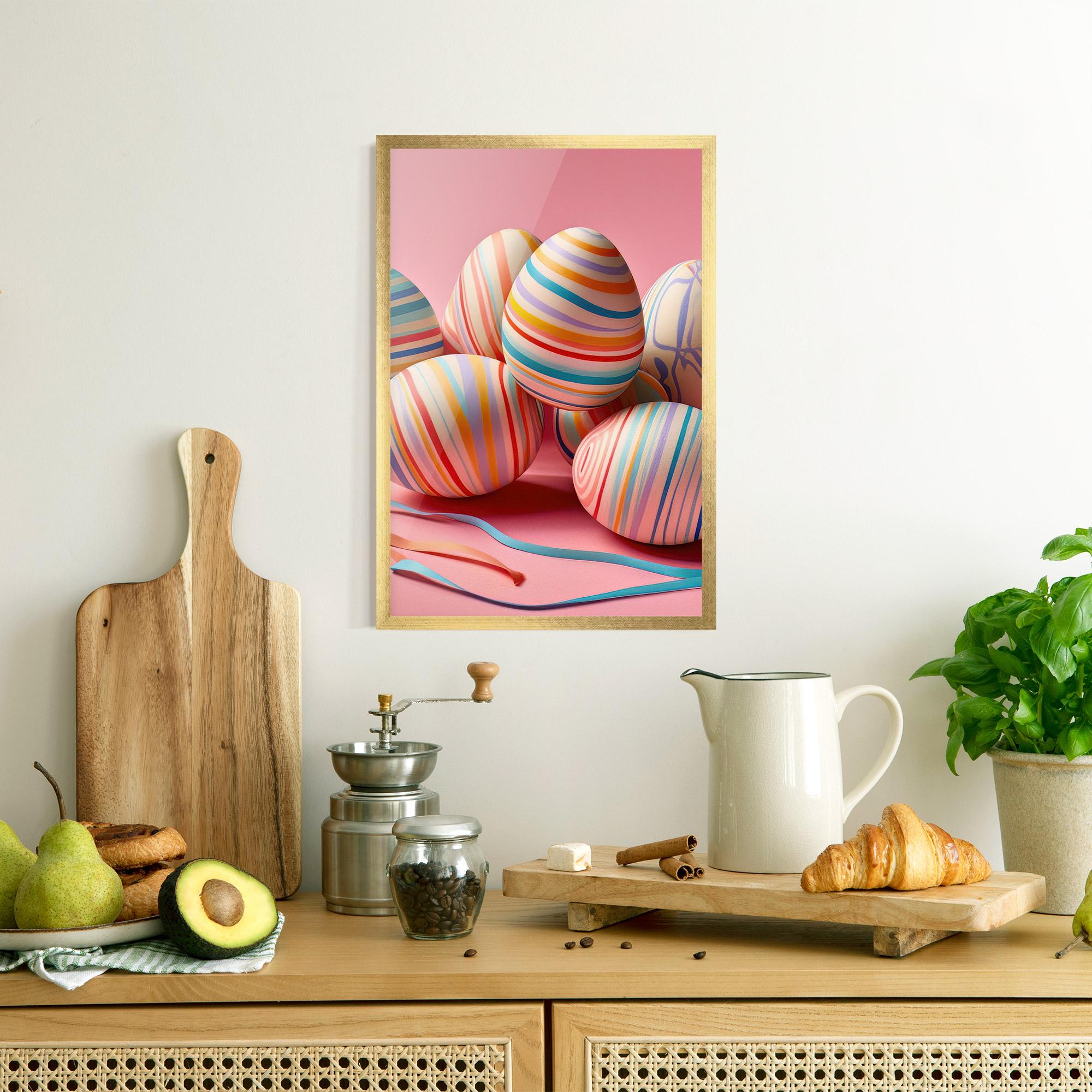 Plakat w Ramie Easter Eggs Ribbons mockup 8
