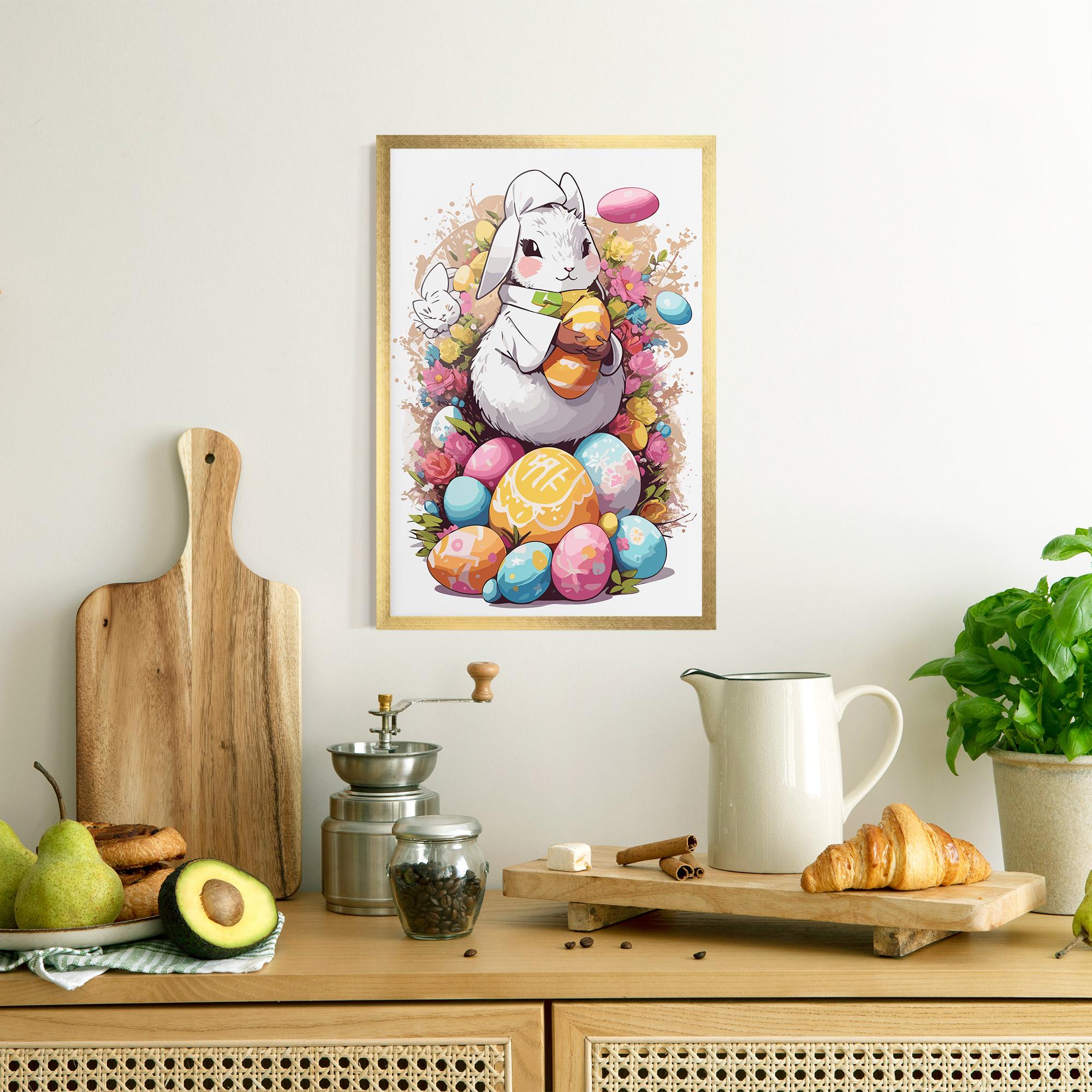 Plakat w Ramie White Easter Bunny mockup 8