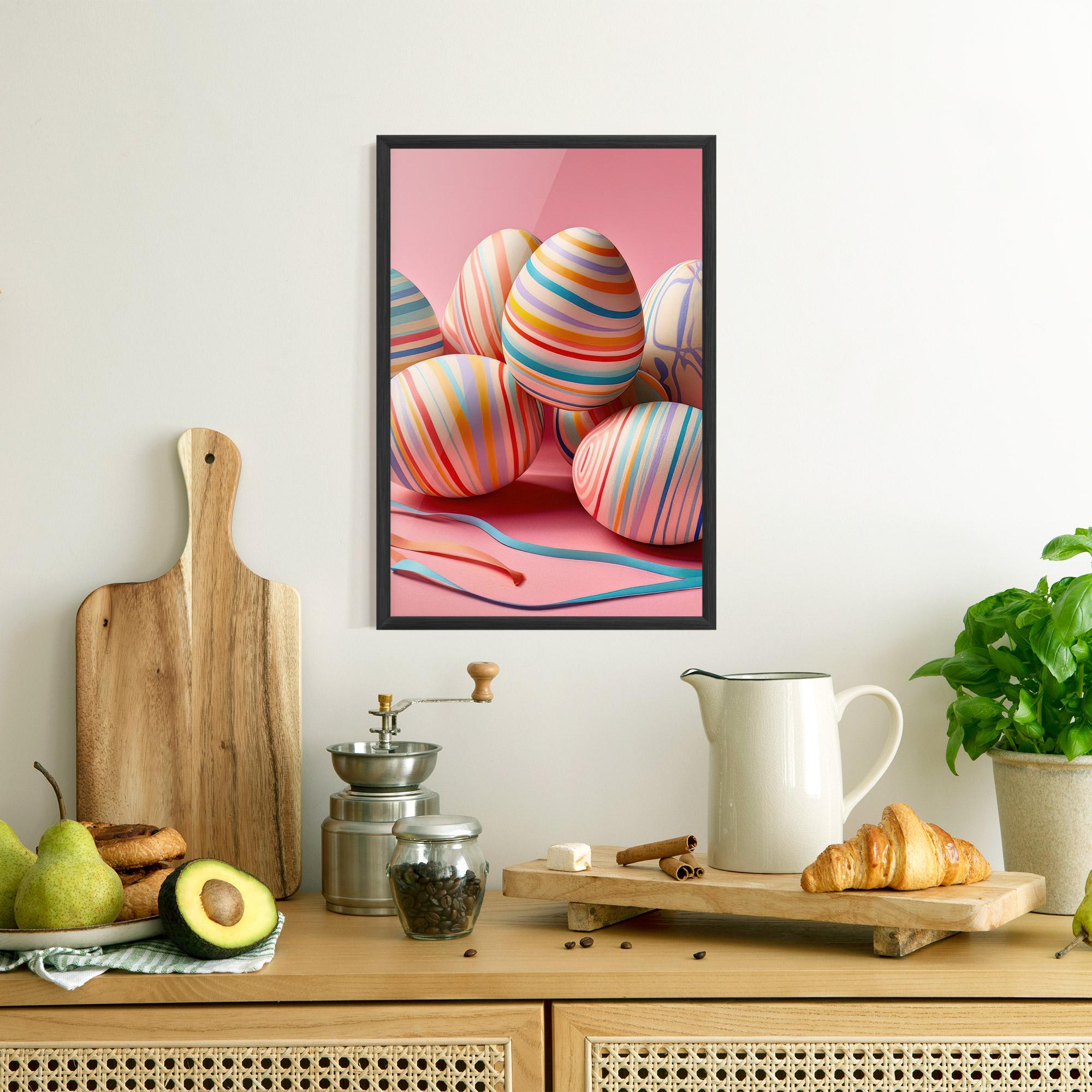 Plakat w Ramie Easter Eggs Ribbons mockup 8