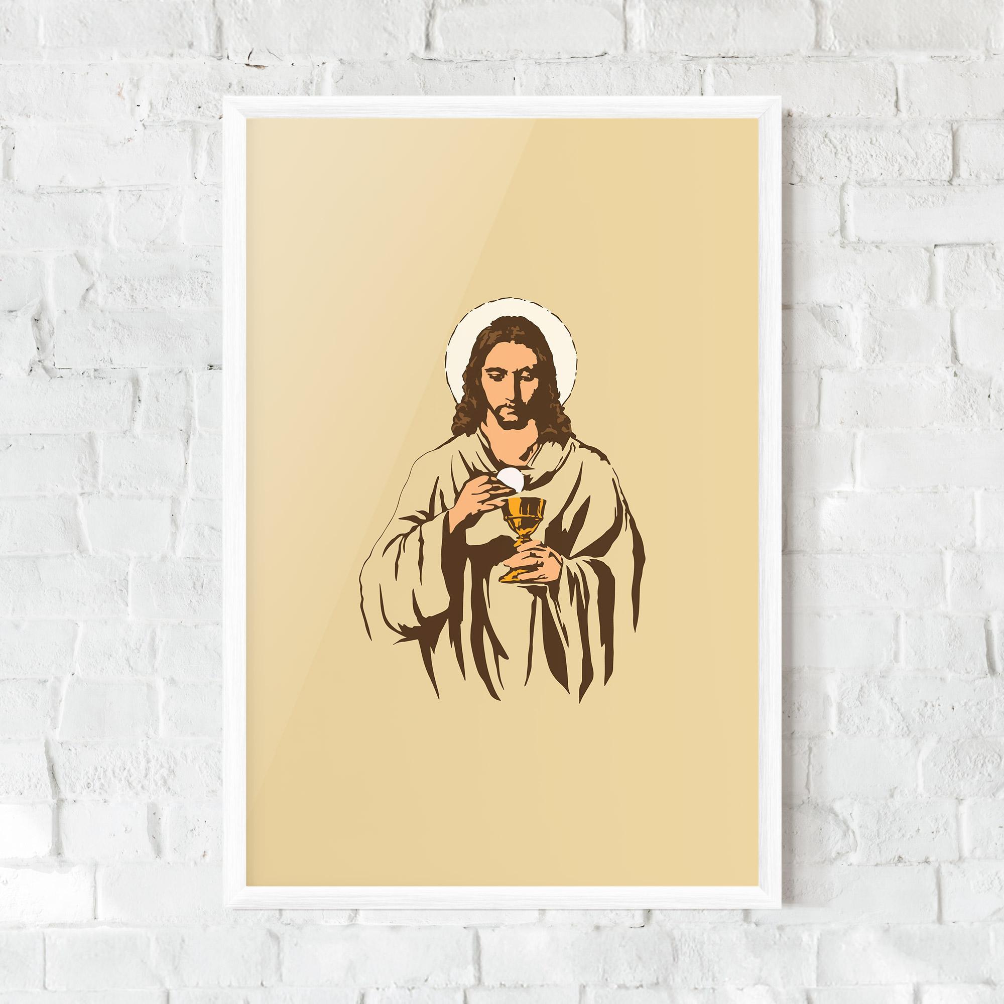 Plakat w Ramie Cream Jesus mockup 0