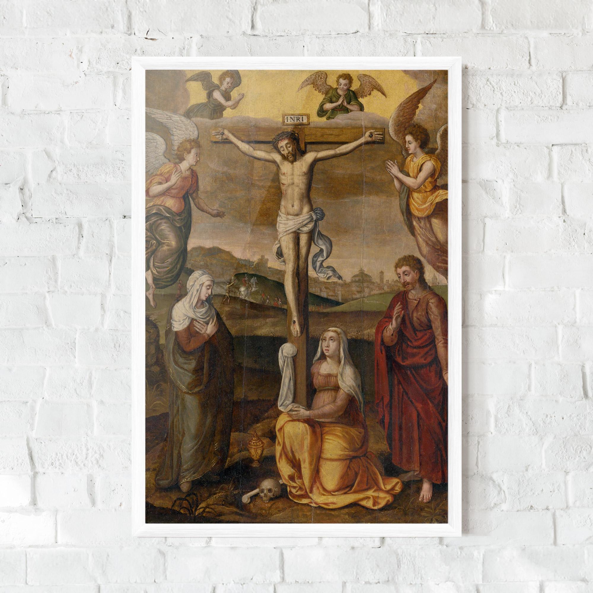 Plakat w Ramie Holding Cross Jesus mockup 0