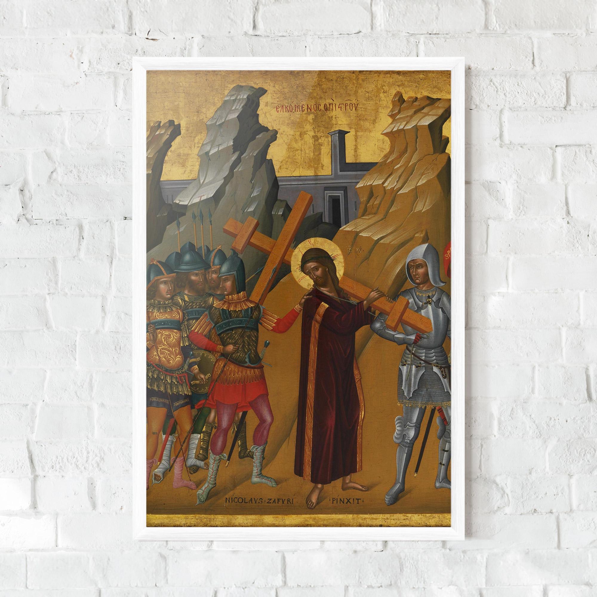 Plakat w Ramie Walking With Cross mockup 0