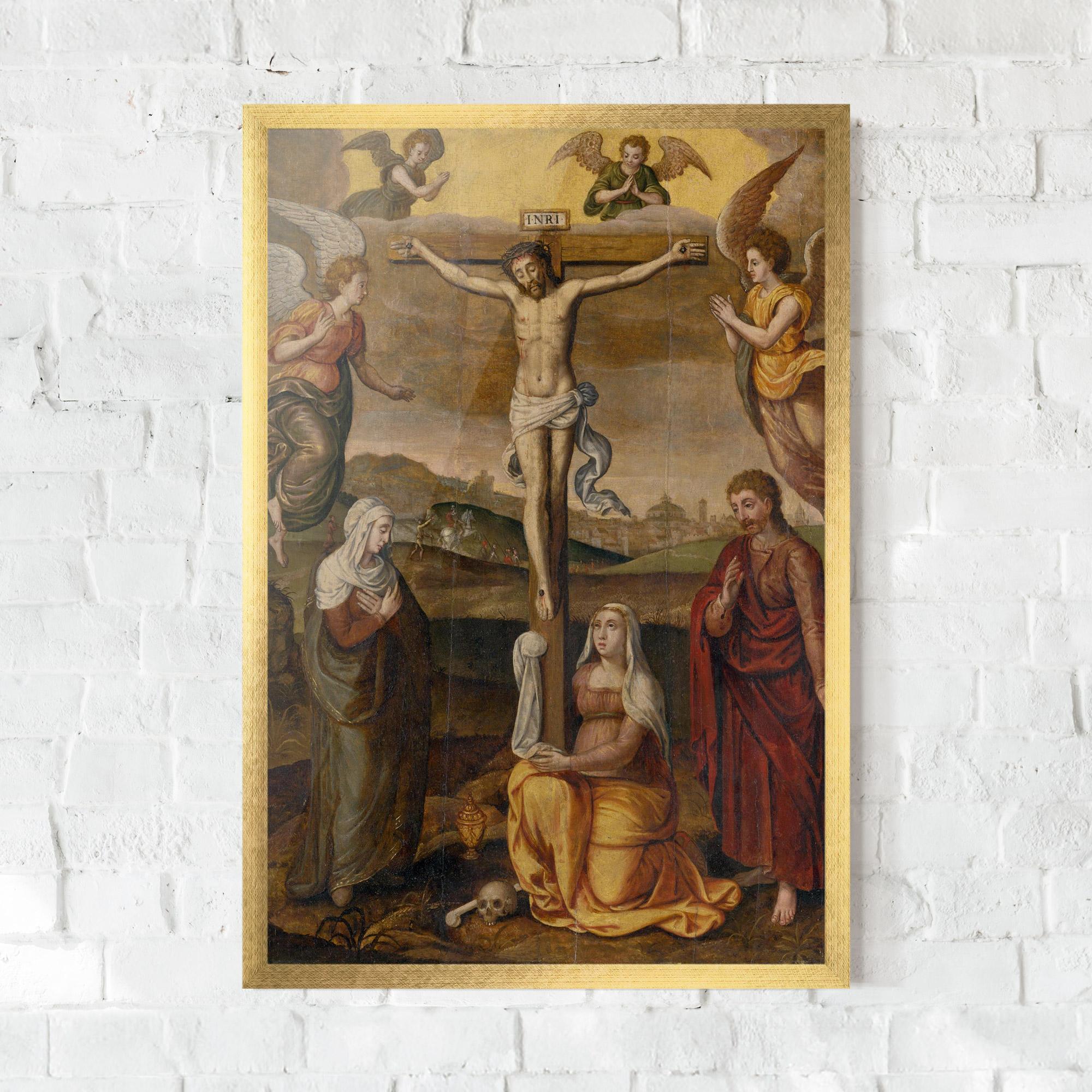 Plakat w Ramie Holding Cross Jesus mockup 0