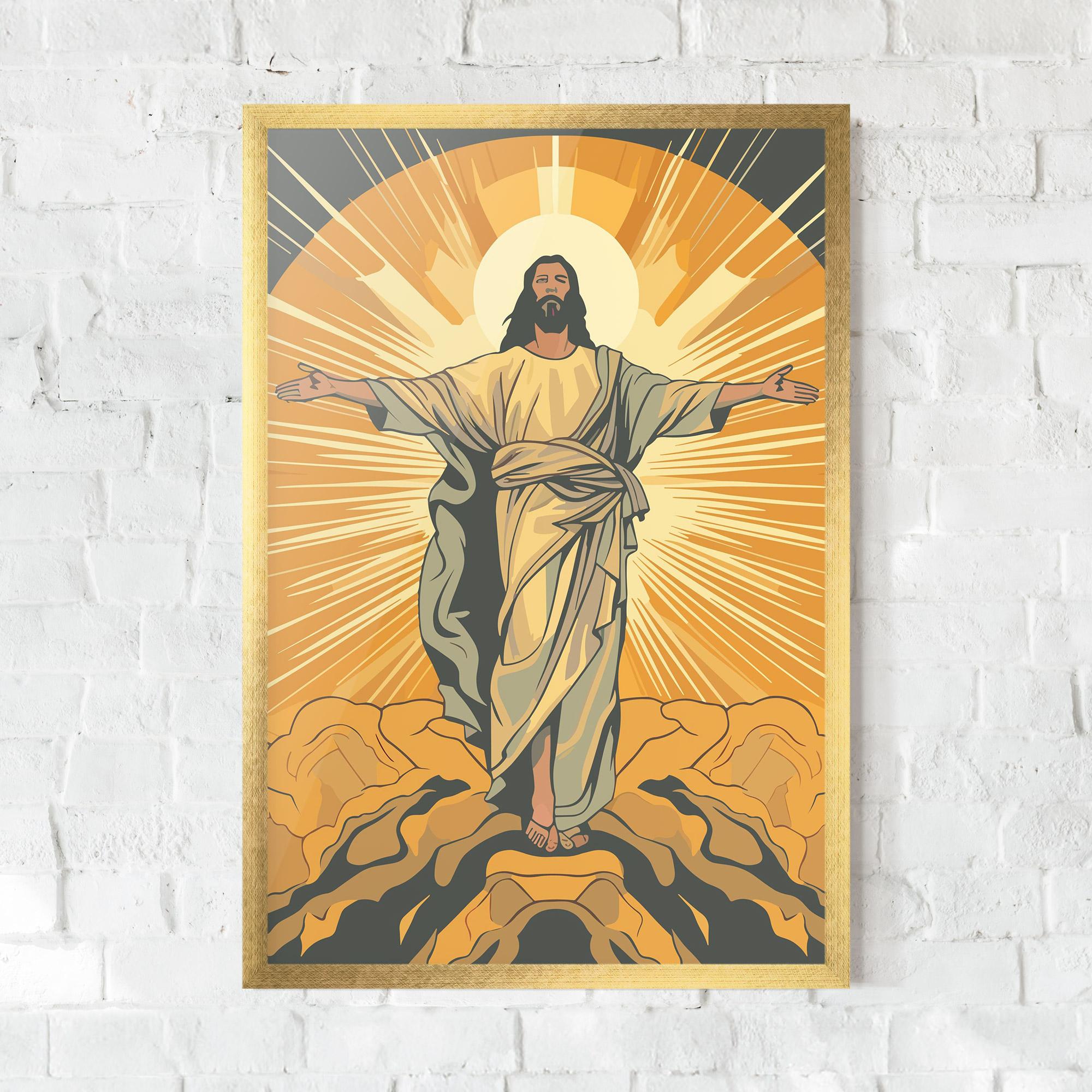 Plakat w Ramie Sunset Jesus mockup 0