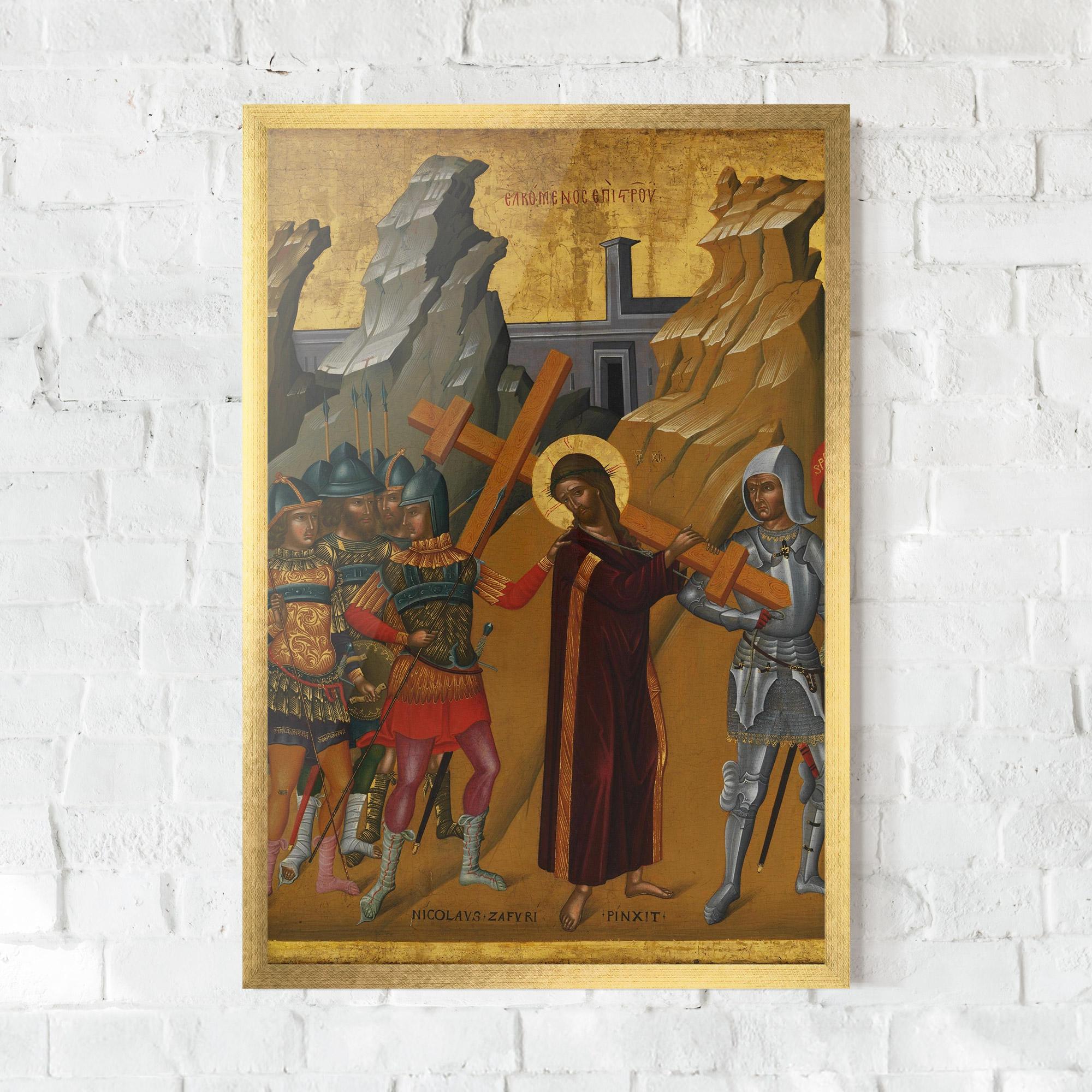 Plakat w Ramie Walking With Cross mockup 0