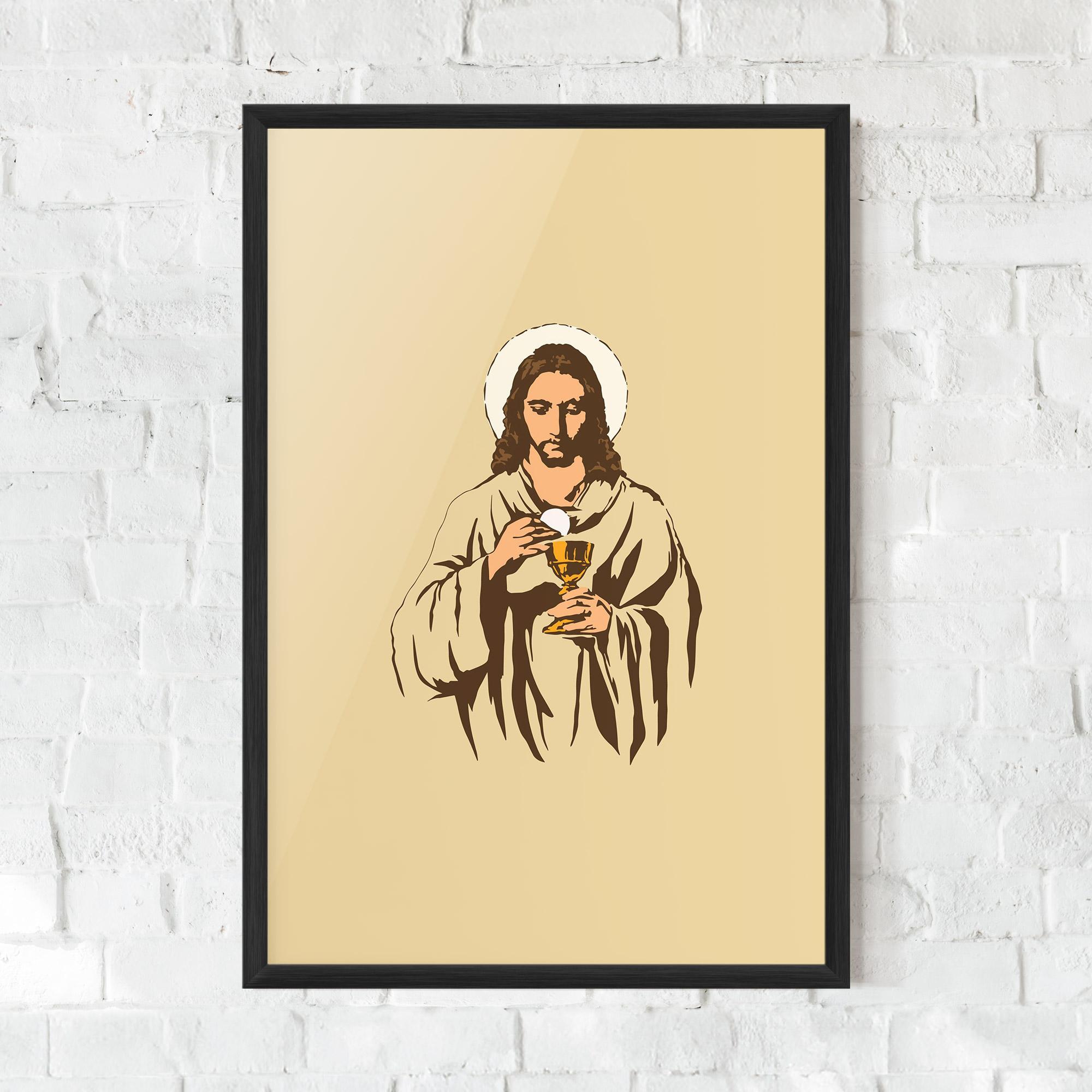 Plakat w Ramie Cream Jesus mockup 0