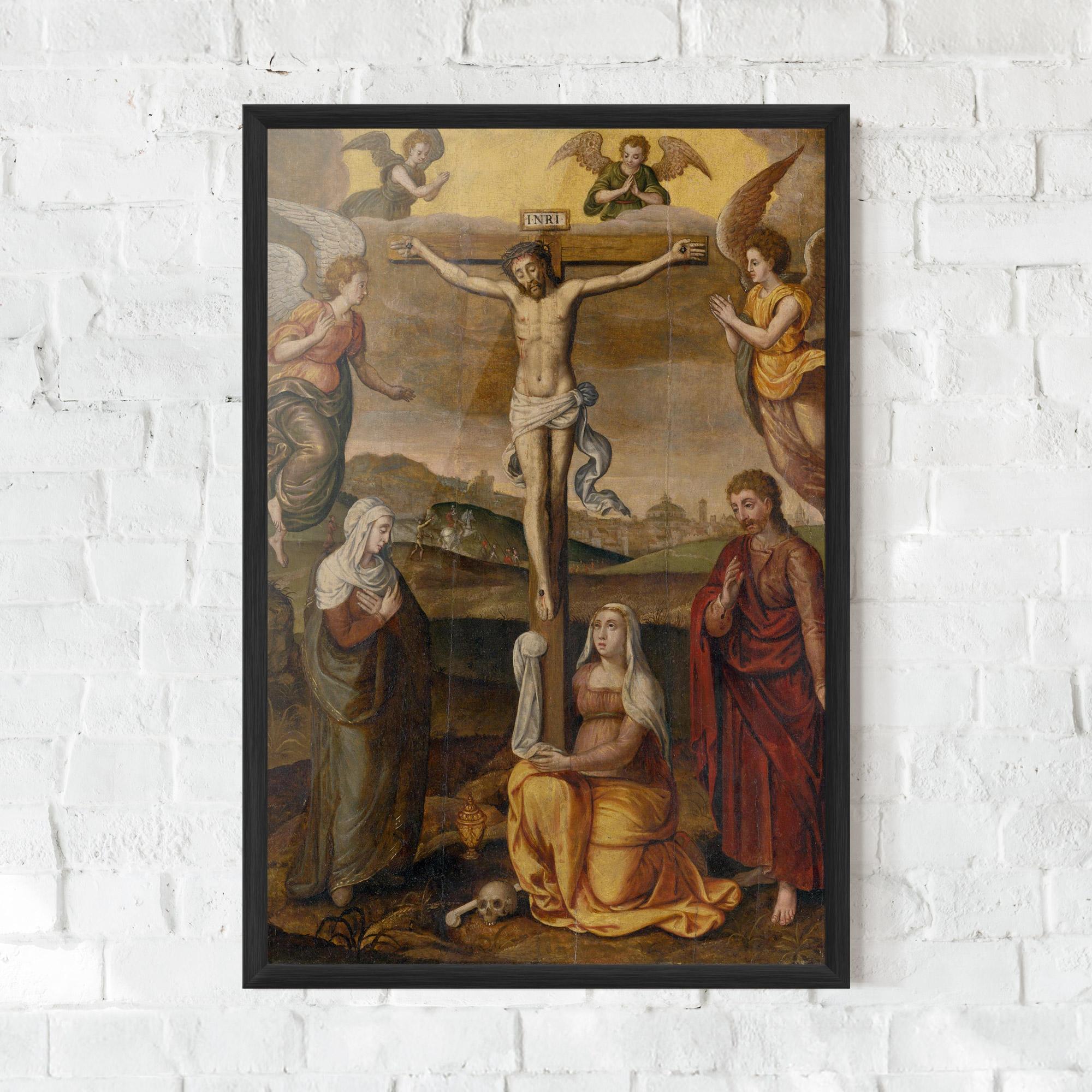 Plakat w Ramie Holding Cross Jesus mockup 0