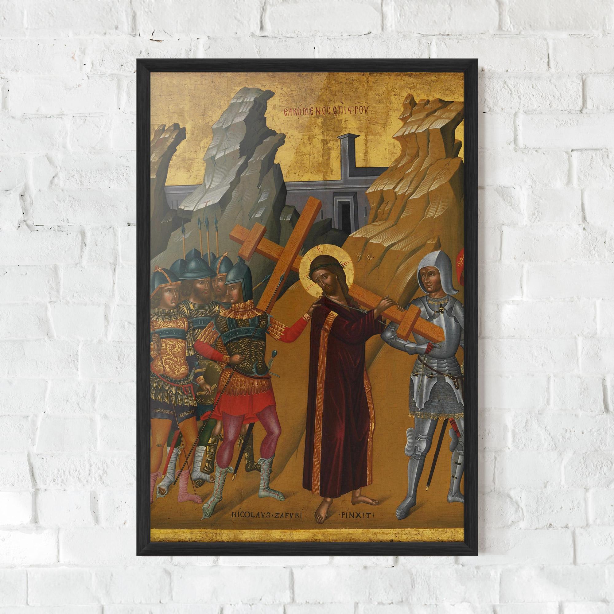 Plakat w Ramie Walking With Cross mockup 0