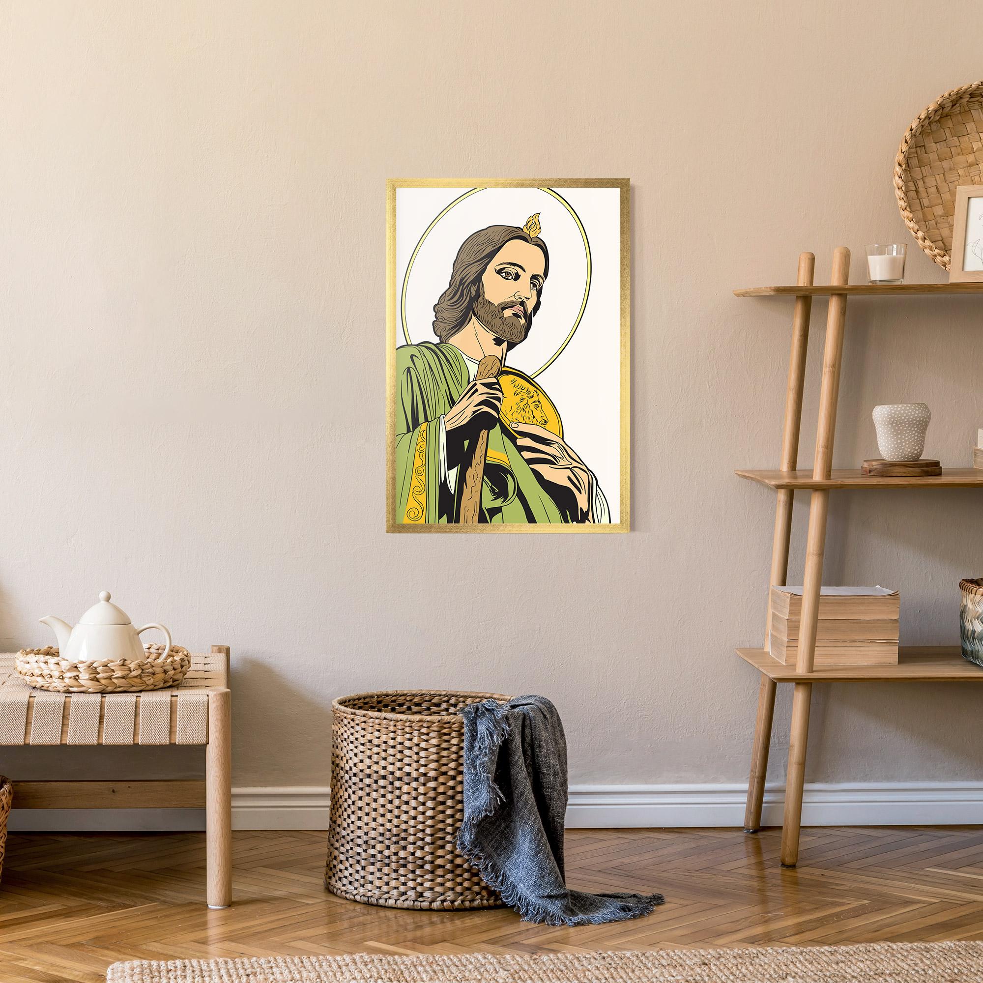 Plakat w Ramie Green Jesus mockup 9