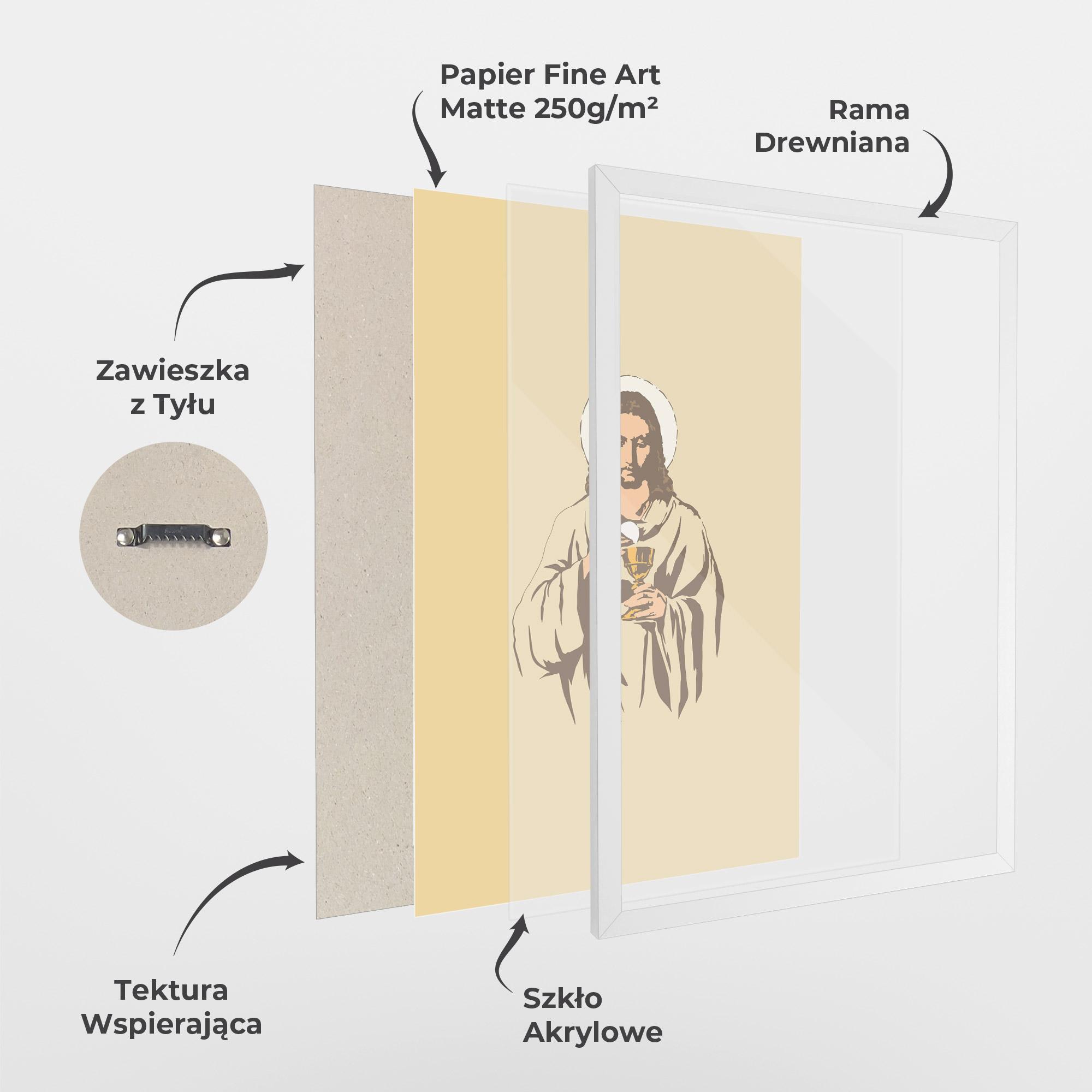 Plakat w Ramie Cream Jesus mockup 1