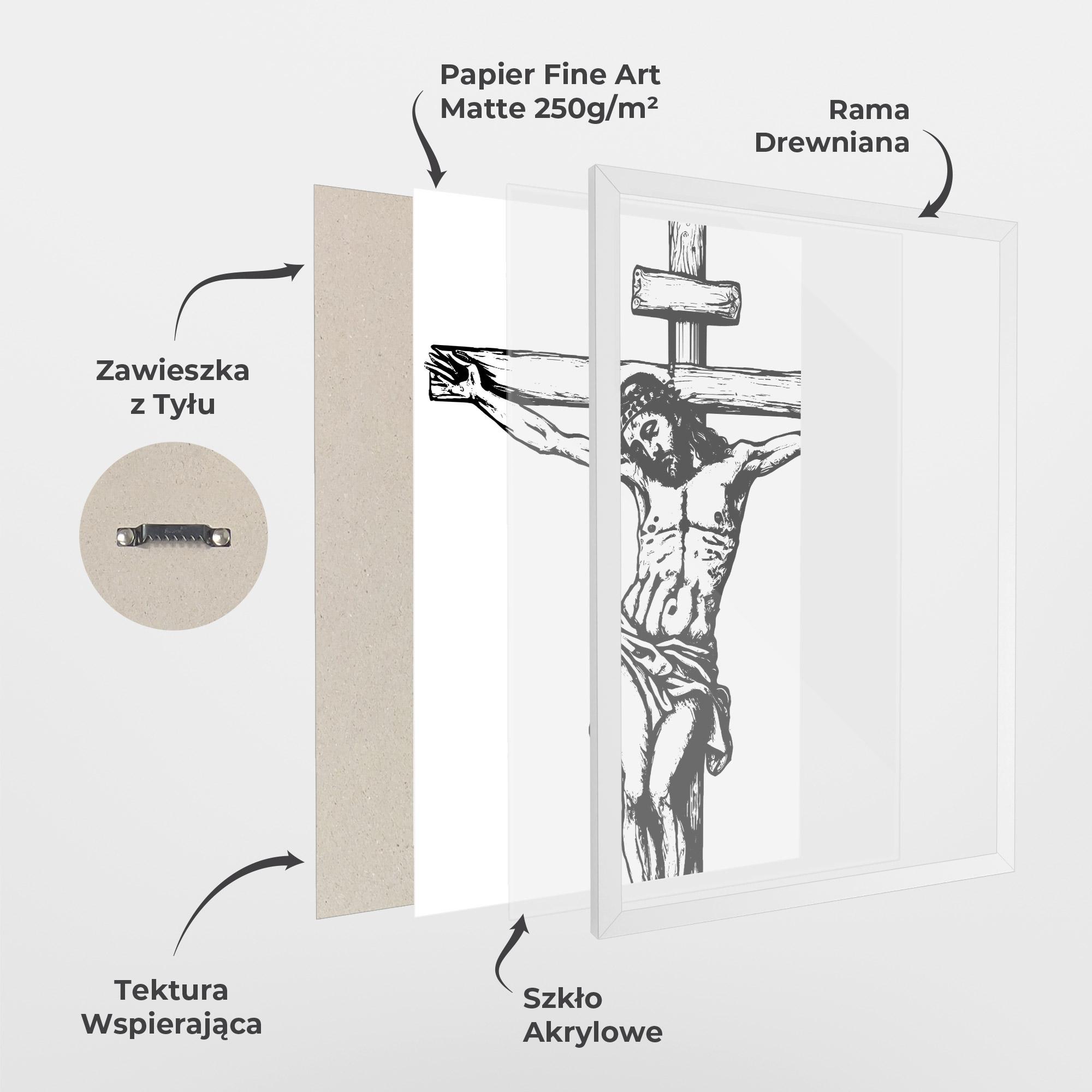Plakat w Ramie Jesus Black Line mockup 1