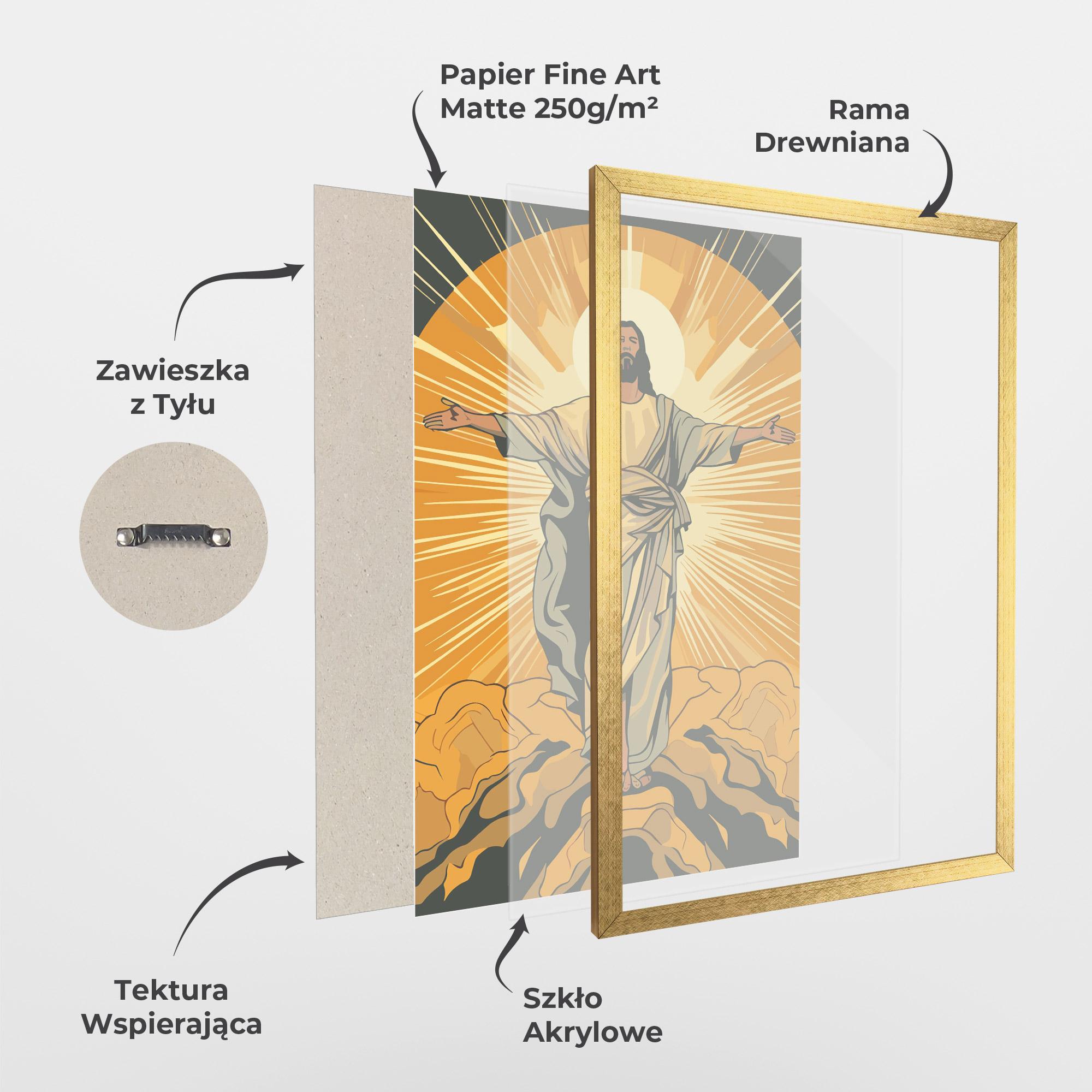 Plakat w Ramie Sunset Jesus mockup 1