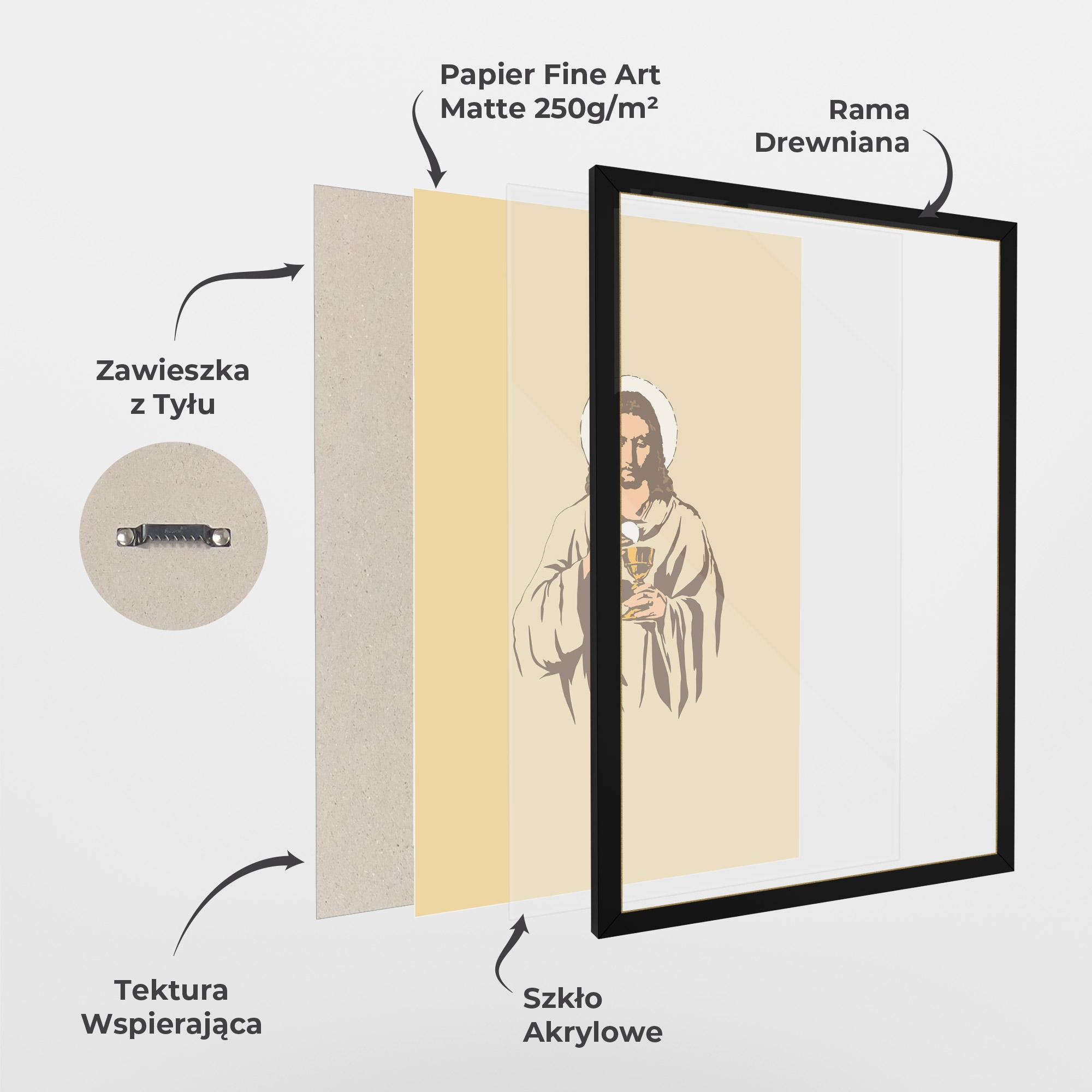 Plakat w Ramie Cream Jesus mockup 1