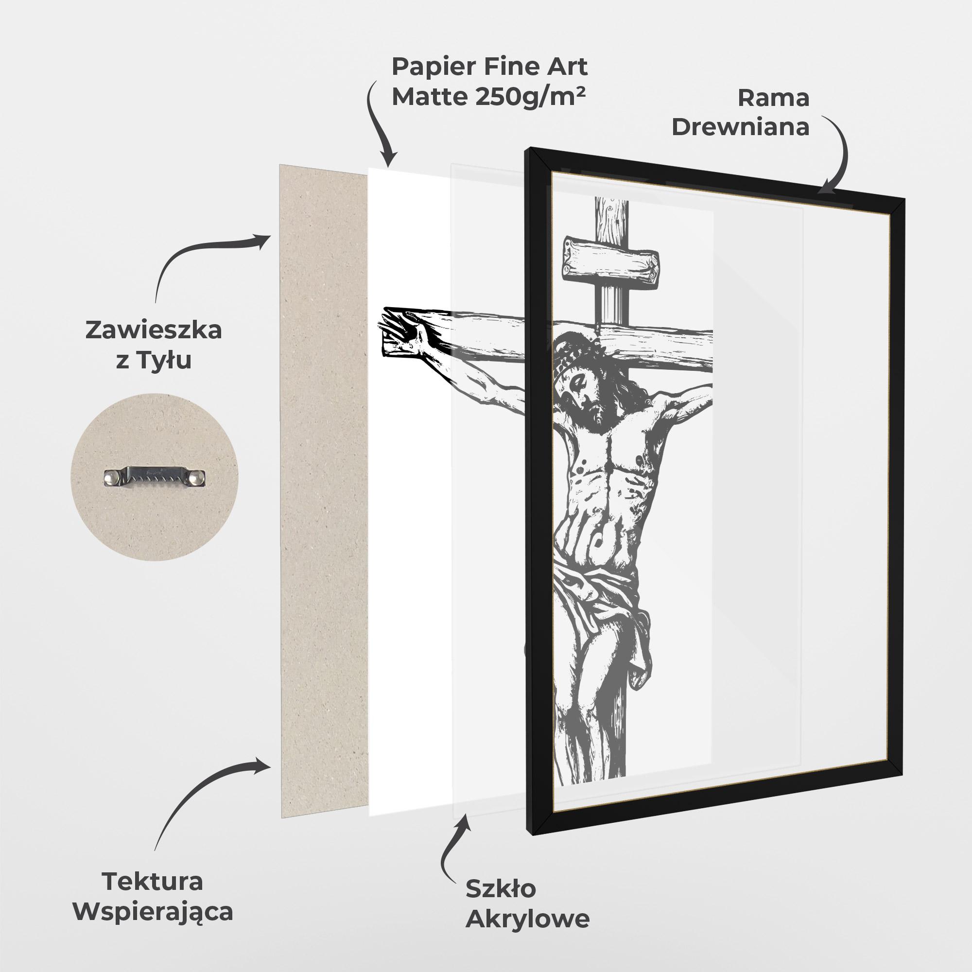 Plakat w Ramie Jesus Black Line mockup 1