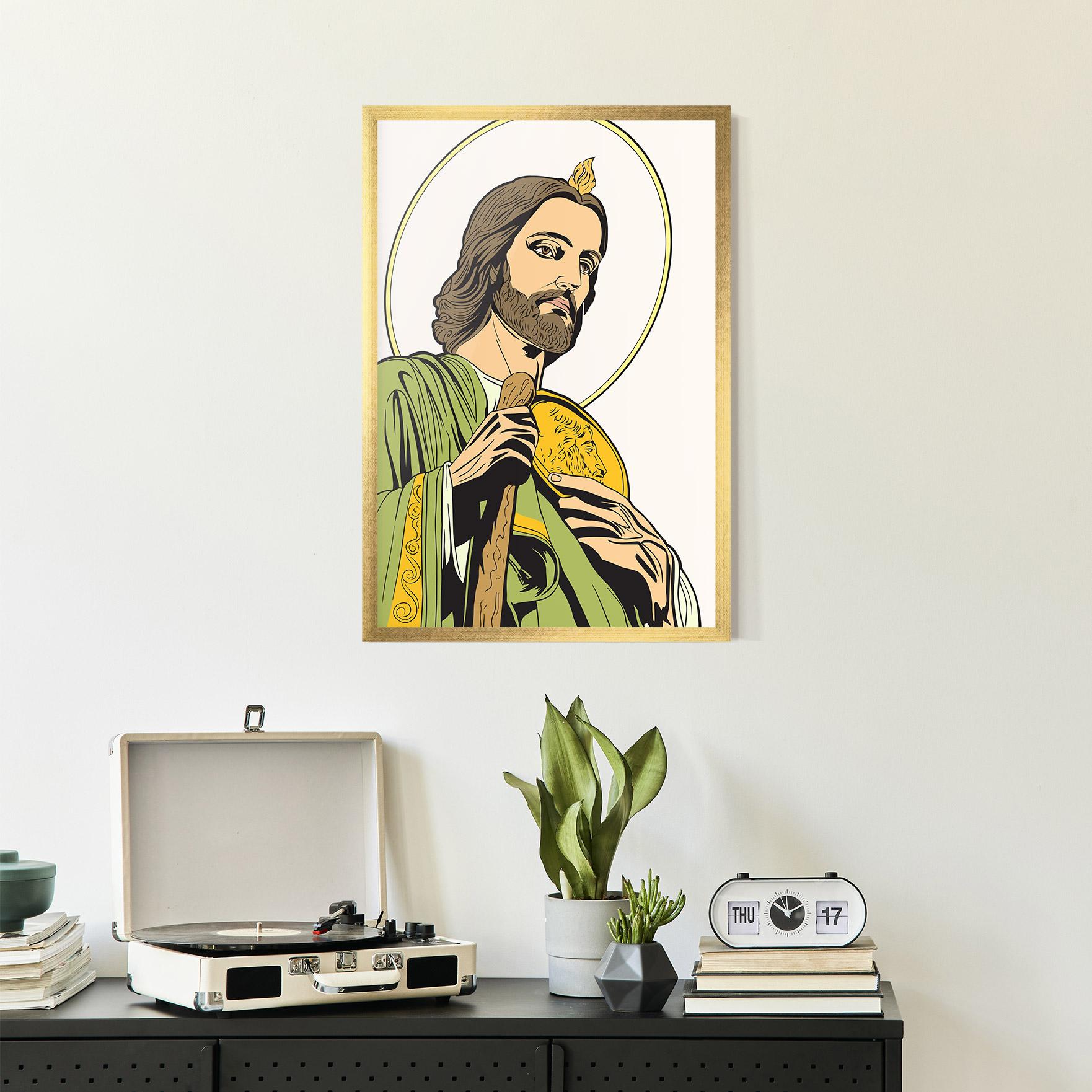 Plakat w Ramie Green Jesus mockup 2