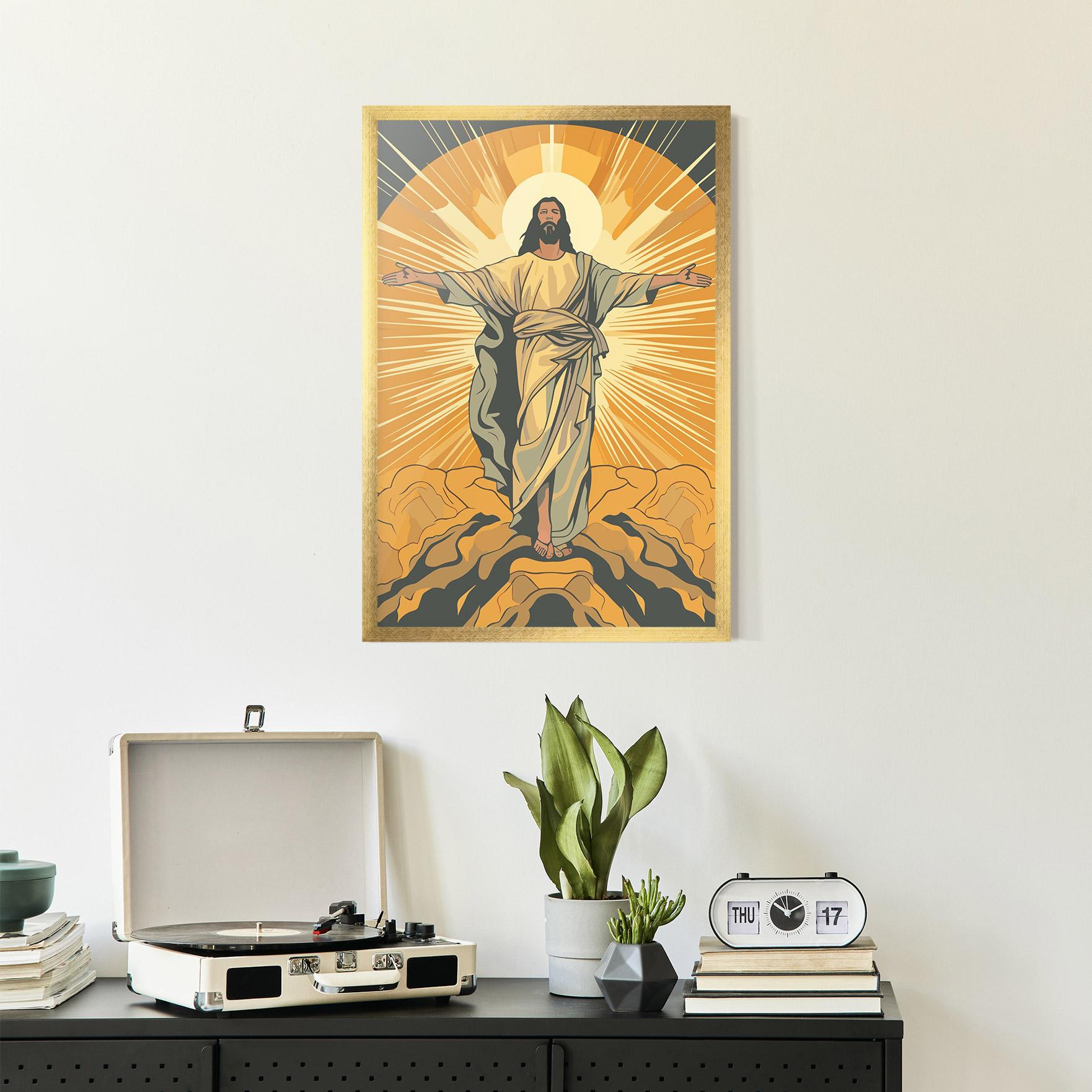 Plakat w Ramie Sunset Jesus mockup 2