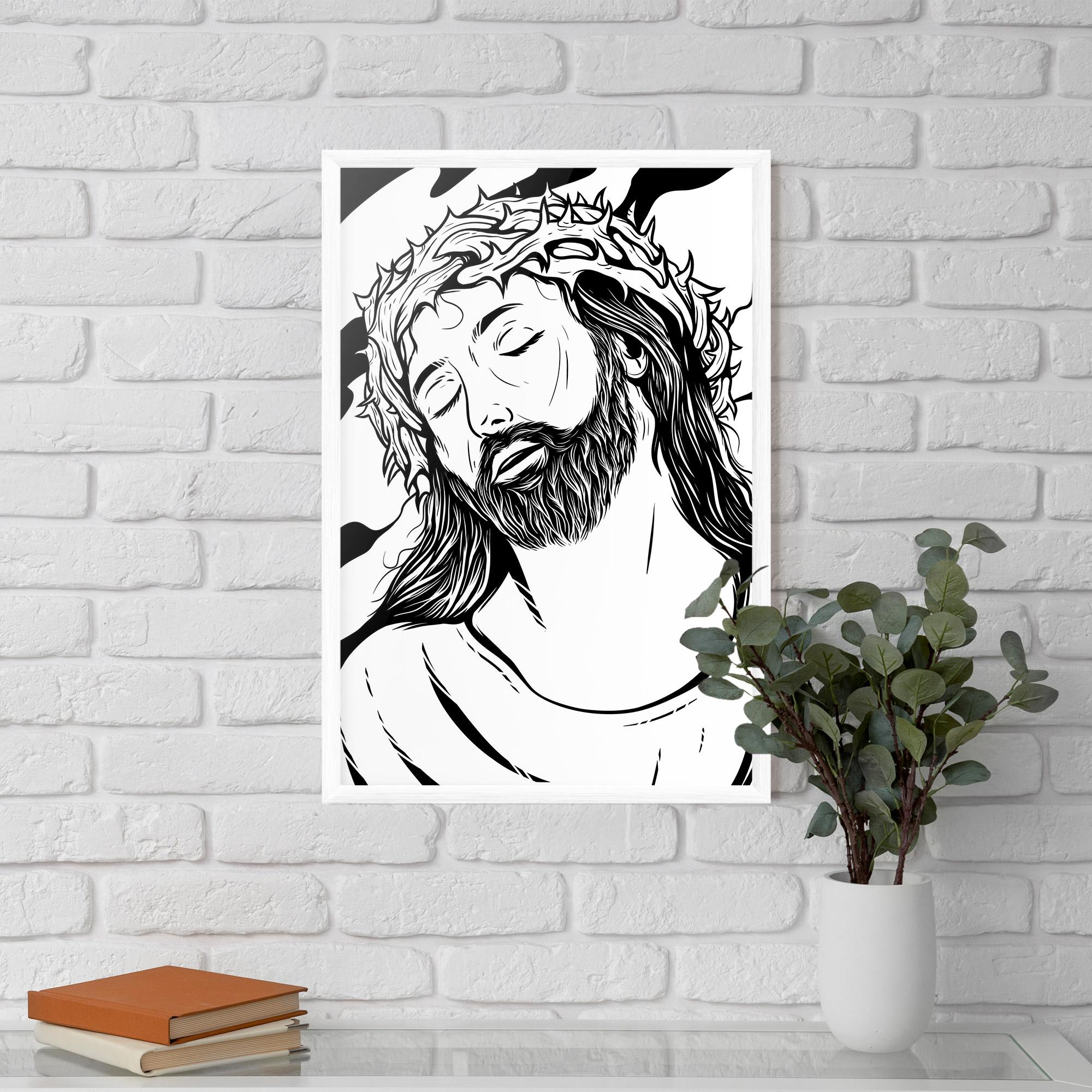 Plakat w Ramie Black White Jesus mockup 5