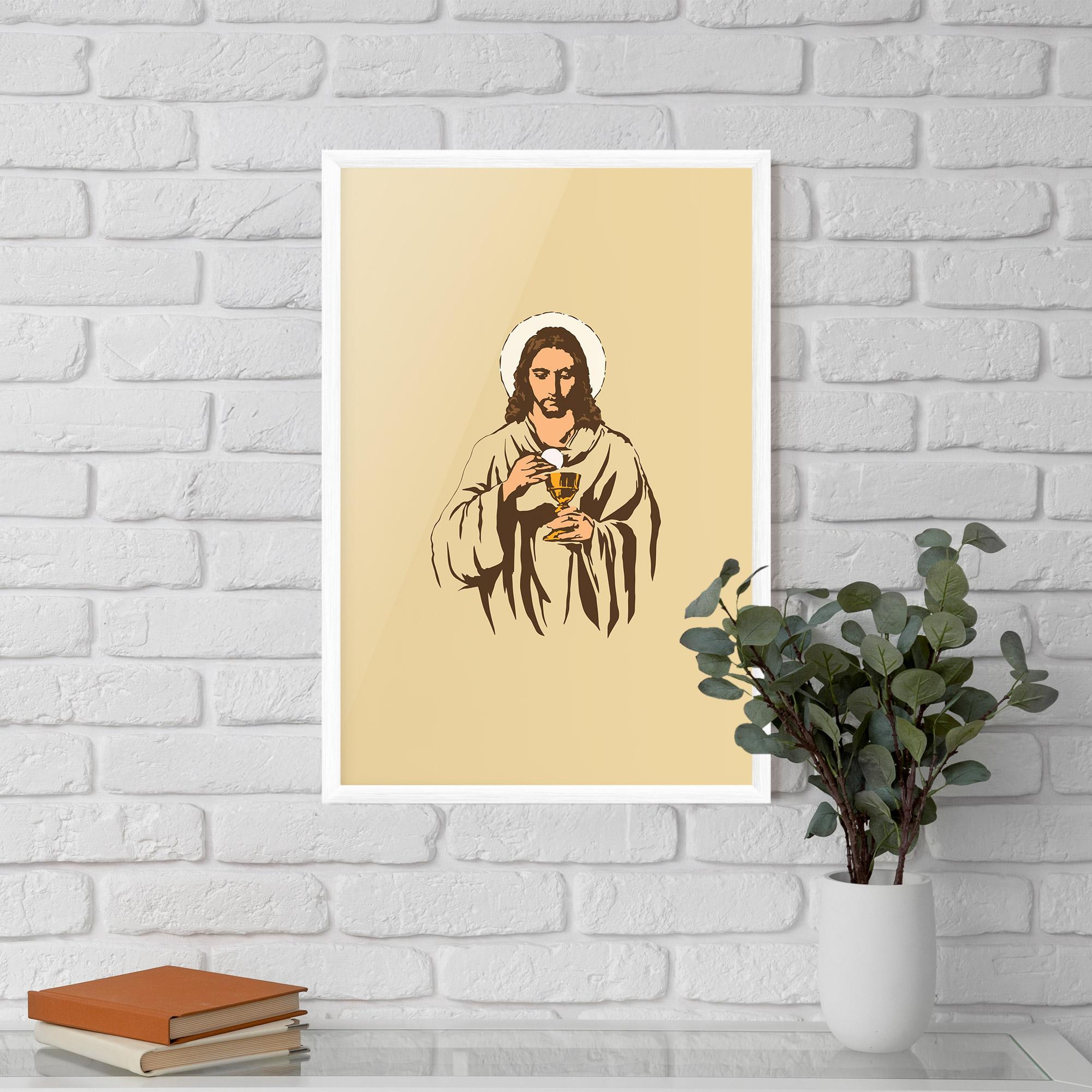 Plakat w Ramie Cream Jesus mockup 5