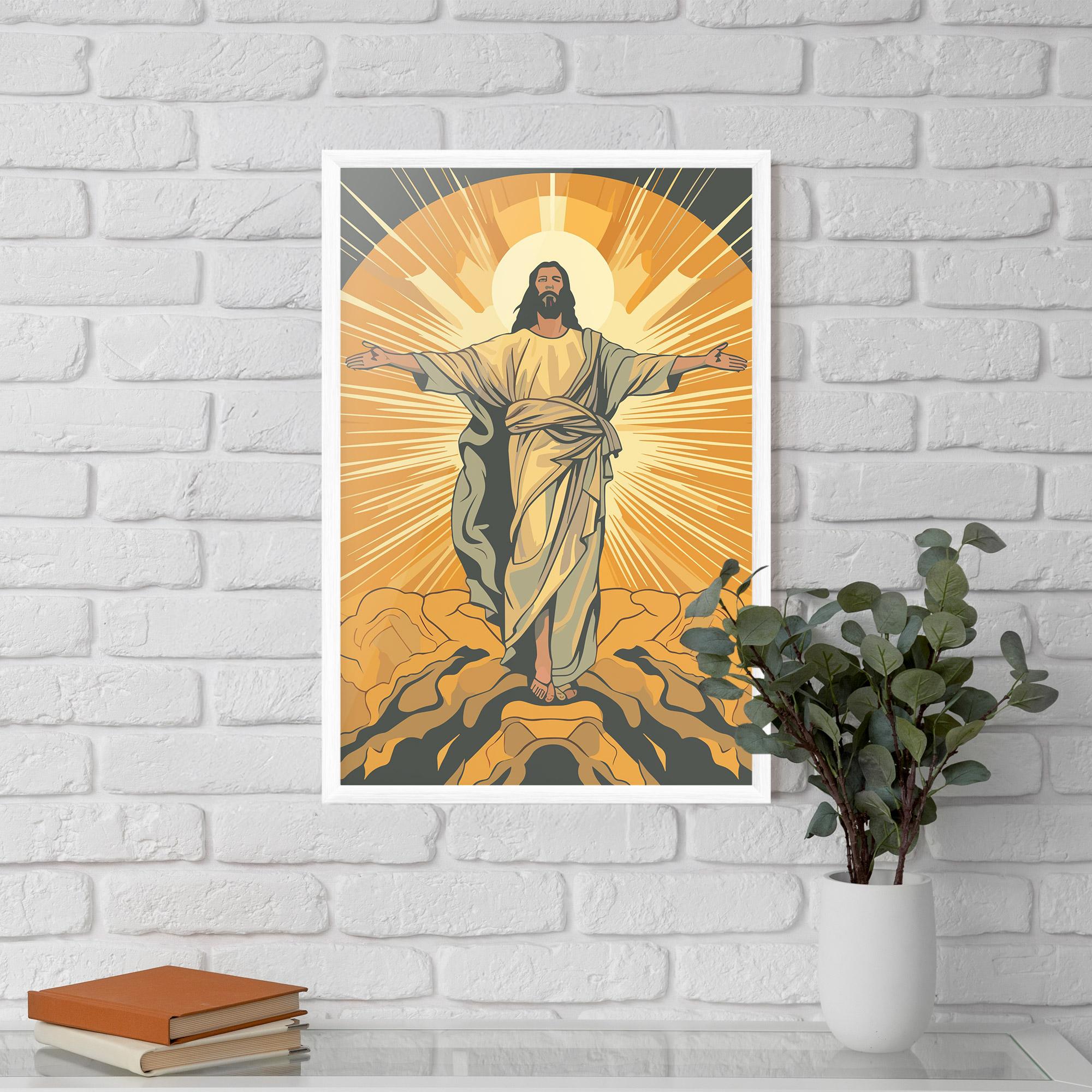 Plakat w Ramie Sunset Jesus mockup 5